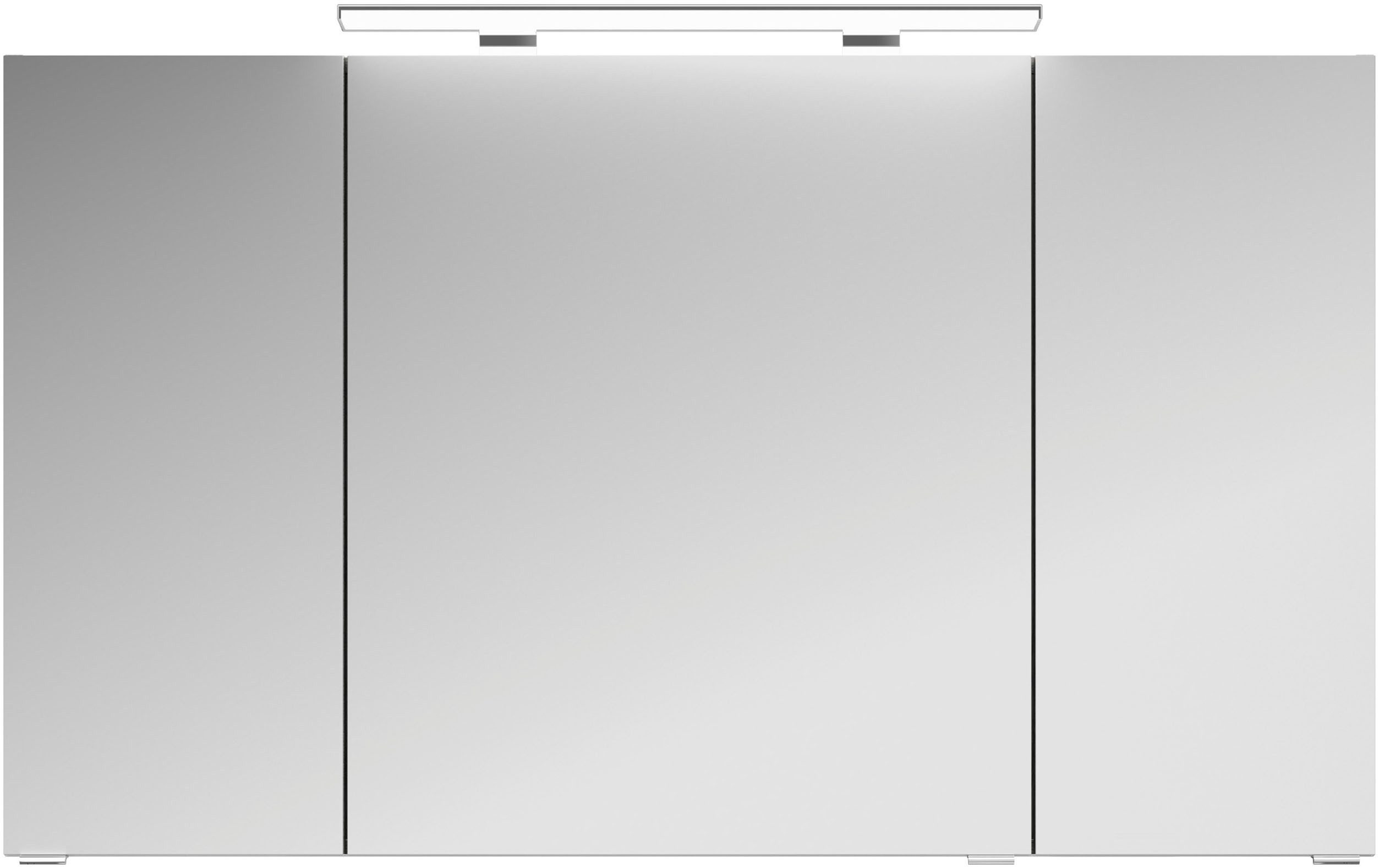Saphir Badkamerspiegelkast Serie 4010 badkamer spiegelkast incl. LED-opbouwlamp Badkast 120 cm breed, 3 deuren, 6 glazen legplanken, incl. deurdemper