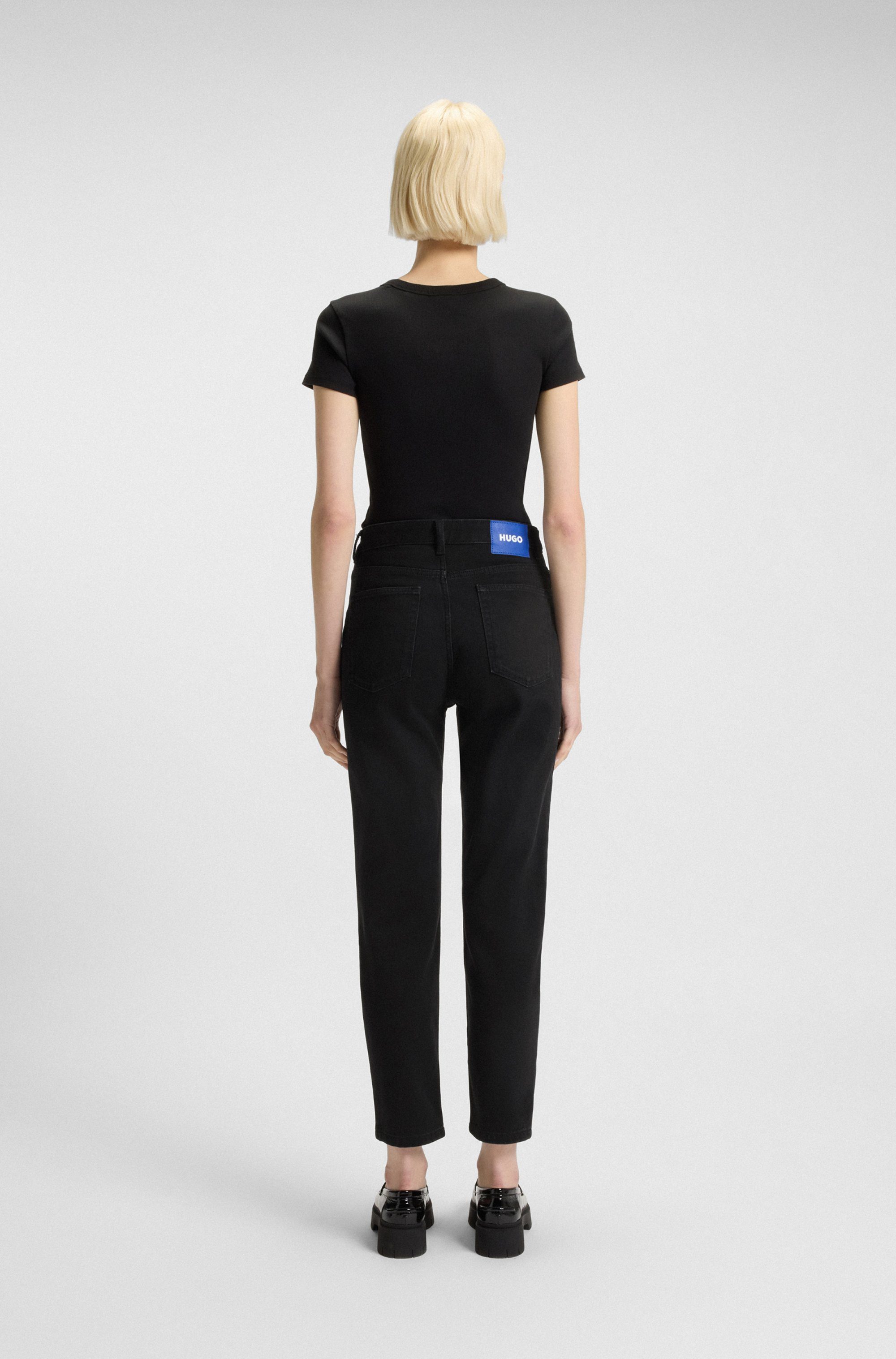 HUGO Blue Mom jeans Noe Straight fit jeans met hoge taille