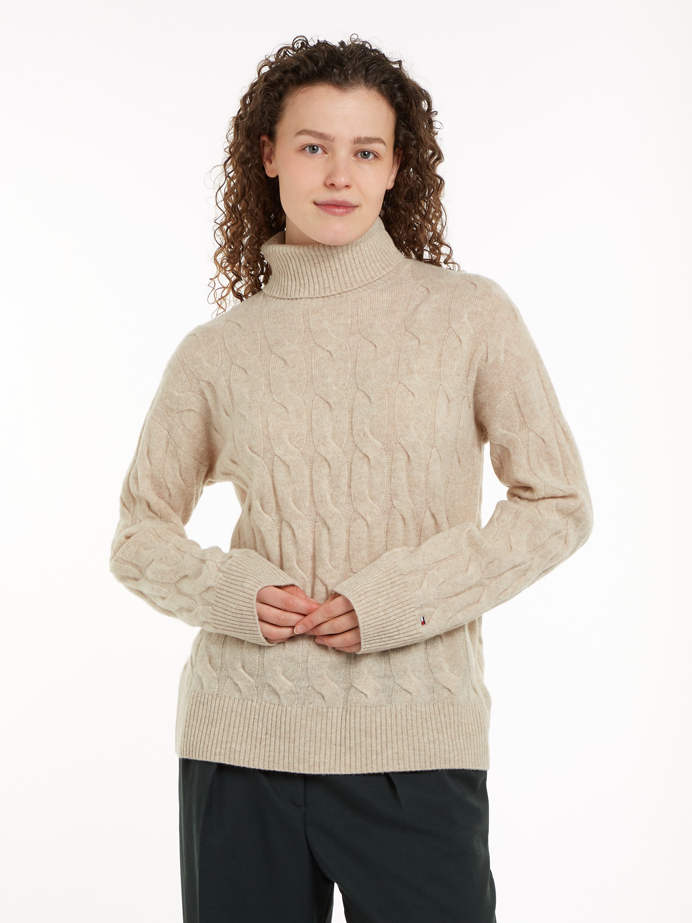 Tommy Hilfiger Coltrui SOFT WOOL CABLE ROLL-NK SWEATER