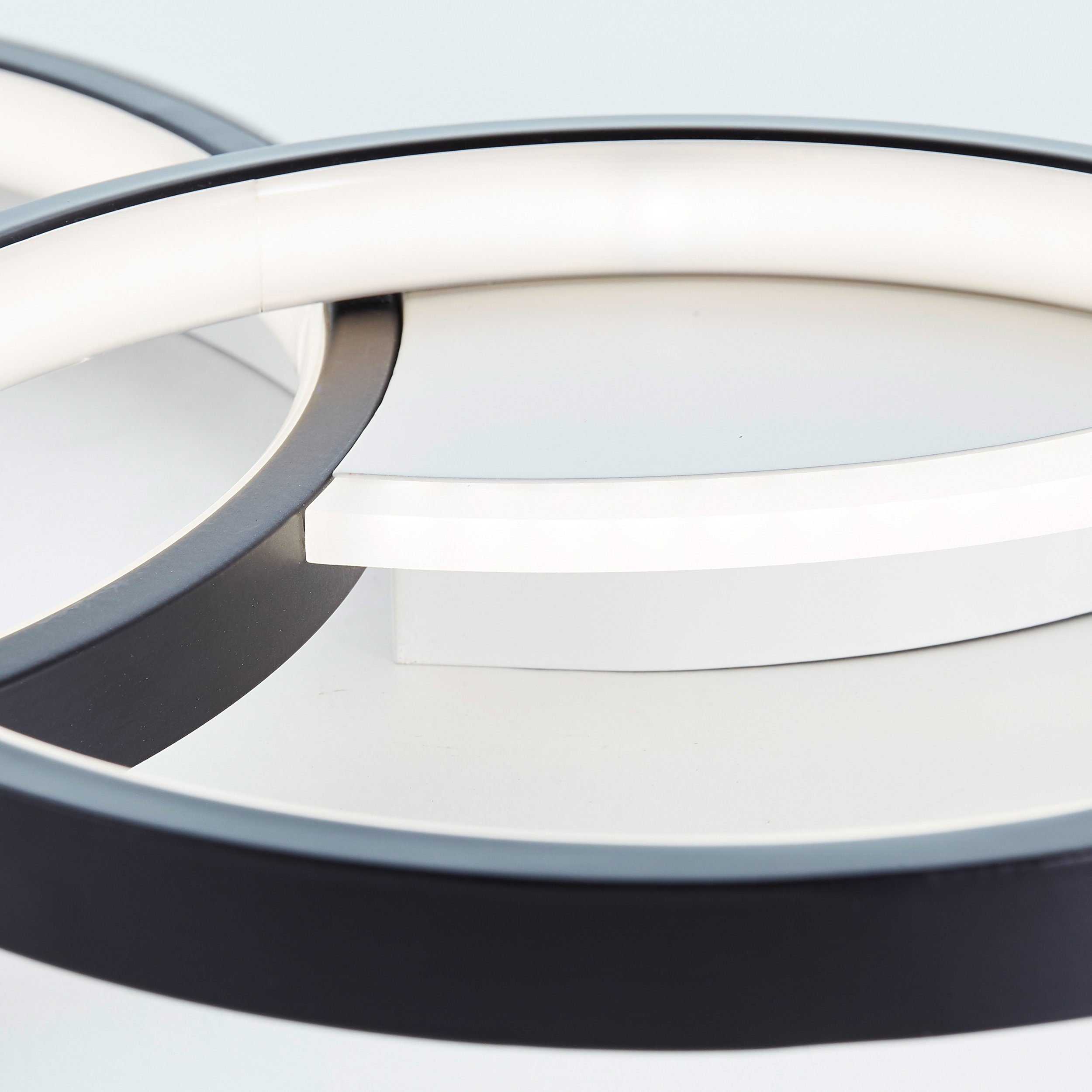 Brilliant Leuchten Led-plafondlamp Davinson Ø 55 cm, 4700 lm, warmwit licht, metaal, kunststof, wit/zwart (1 stuk)