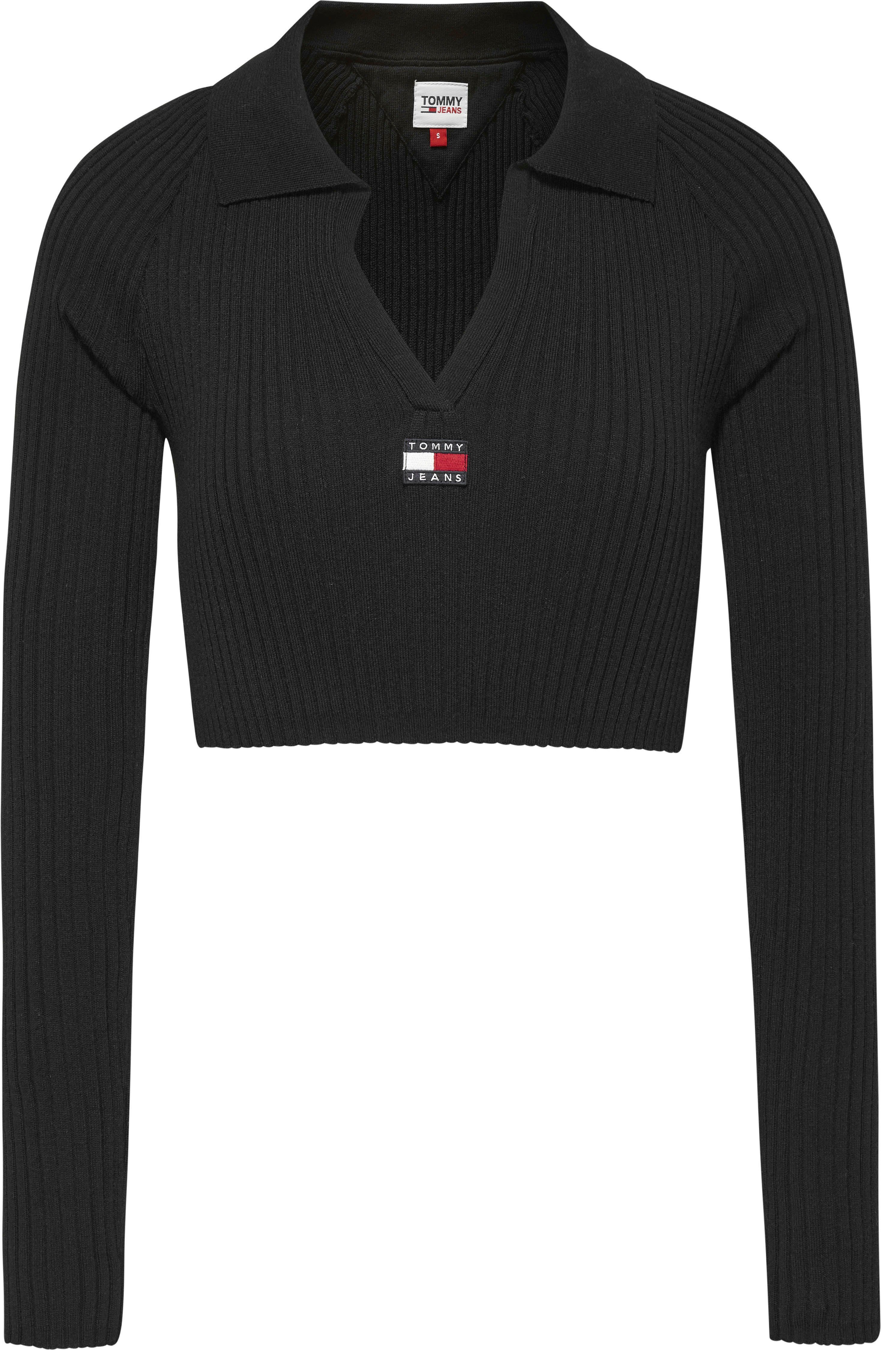 TOMMY JEANS Gebreide trui TJW BADGE RIB COLLAR SWEATER met kraag en tommy jeans badge