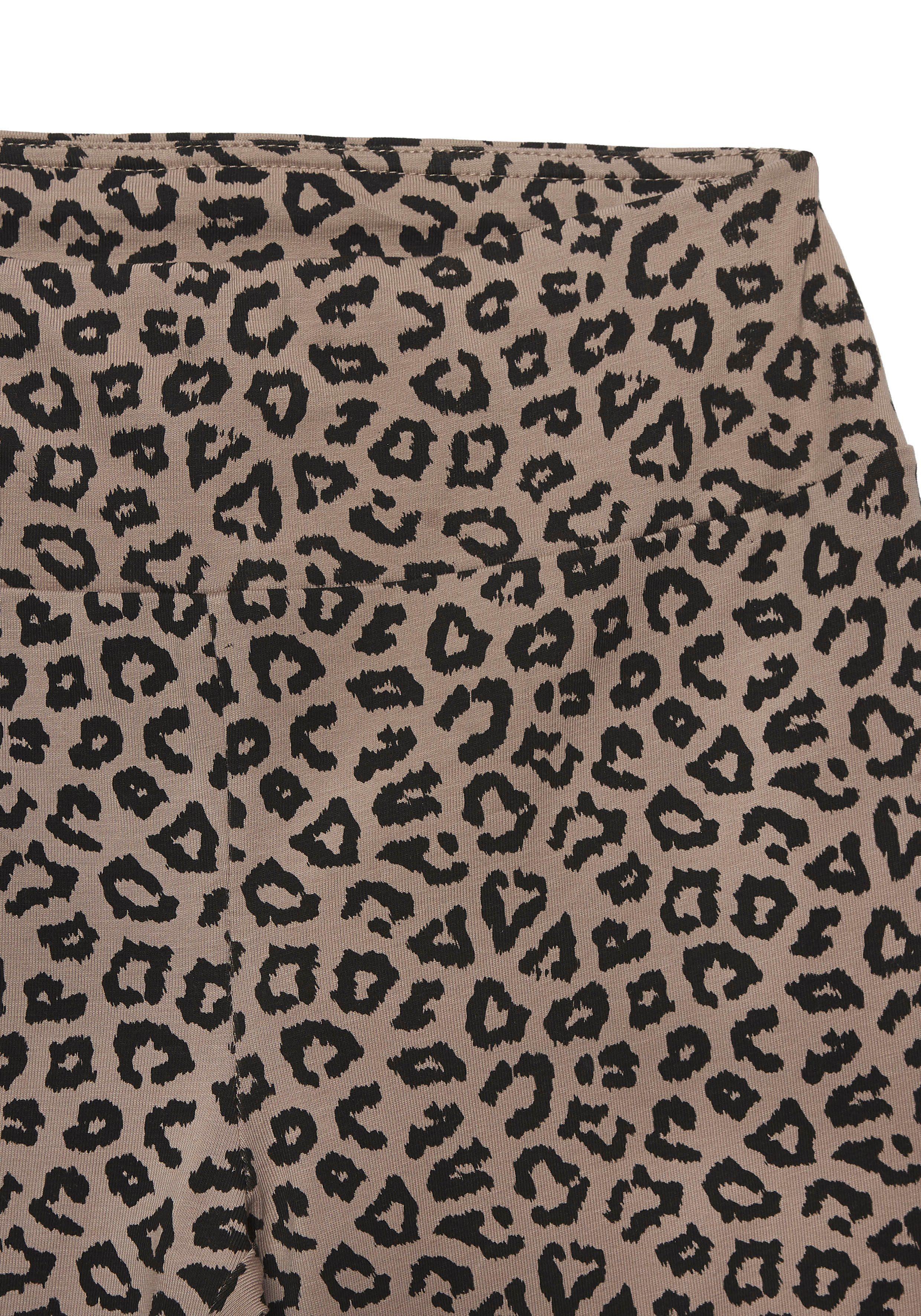 Lascana Legging Sweatleggings met brede band in leeuwprint, loungewear