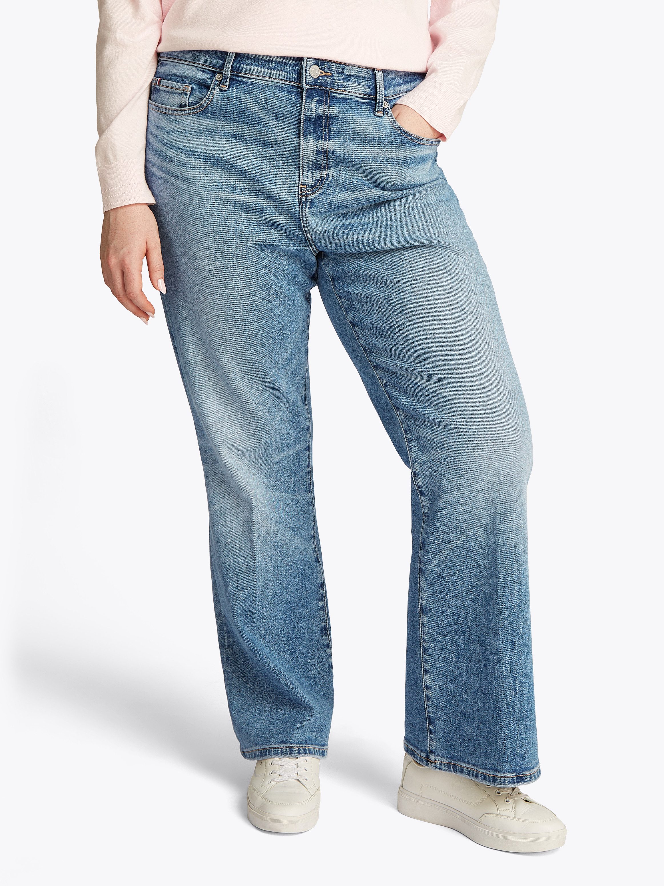 Tommy Hilfiger Curve Bootcut jeans CRV BOOTCUT RW TOBY in grote maten, tommy jeans logo-badge, stoned wash...