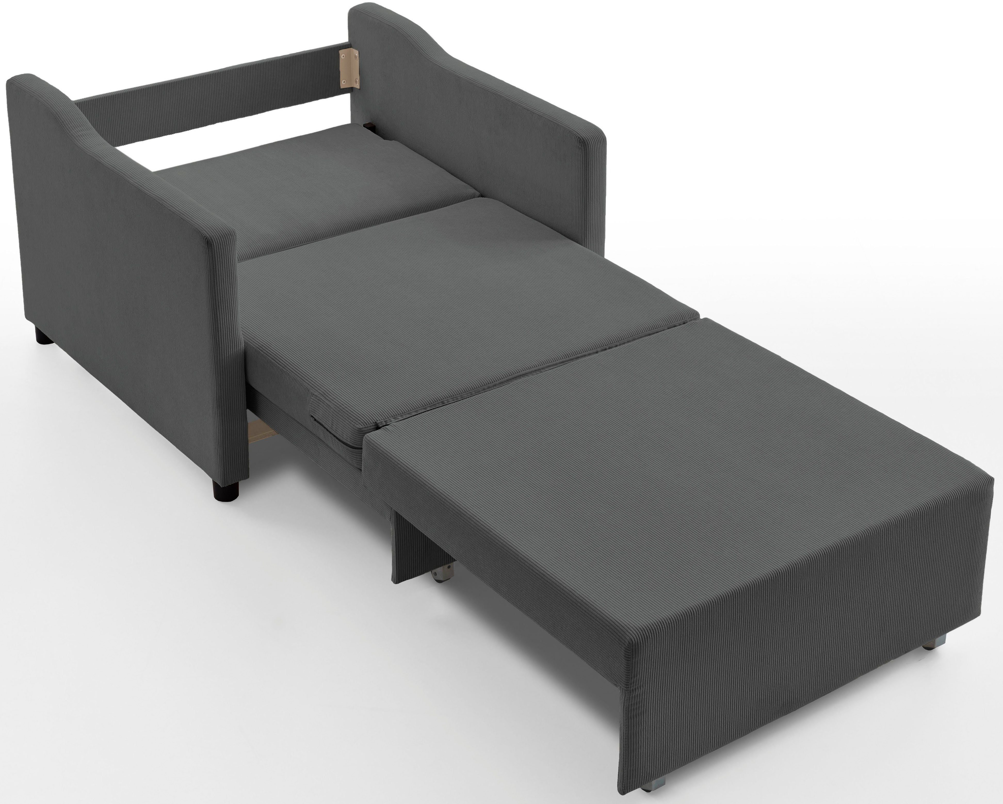 ATLANTIC home collection XXL-fauteuil Anella met cordbekleding, met slaapfunctie, vrij plaatsbaar