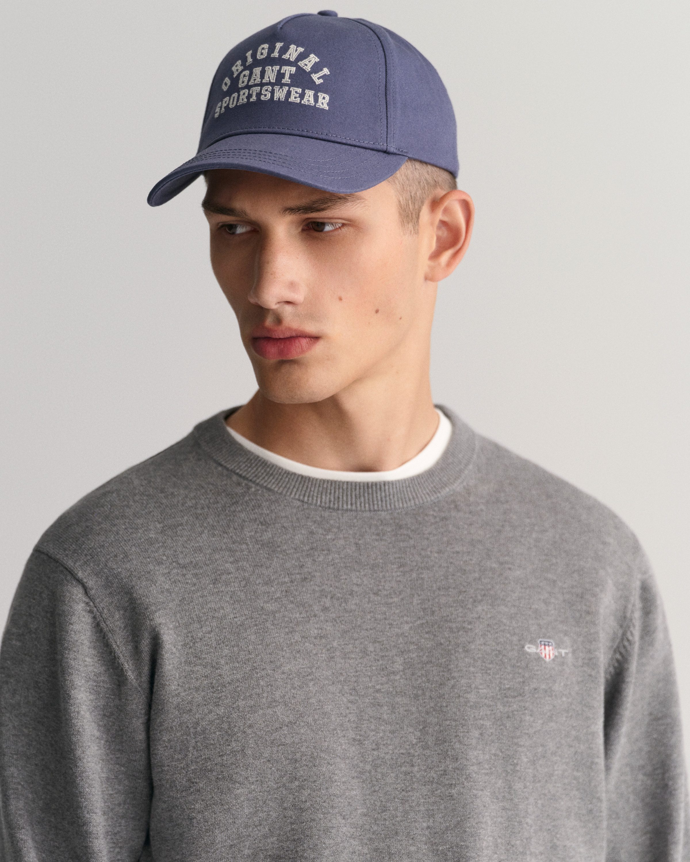 Gant Trui met ronde hals CLASSIC COTTON C-NECK Premium gebreide trui van zacht 100% katoen, overgangstrui