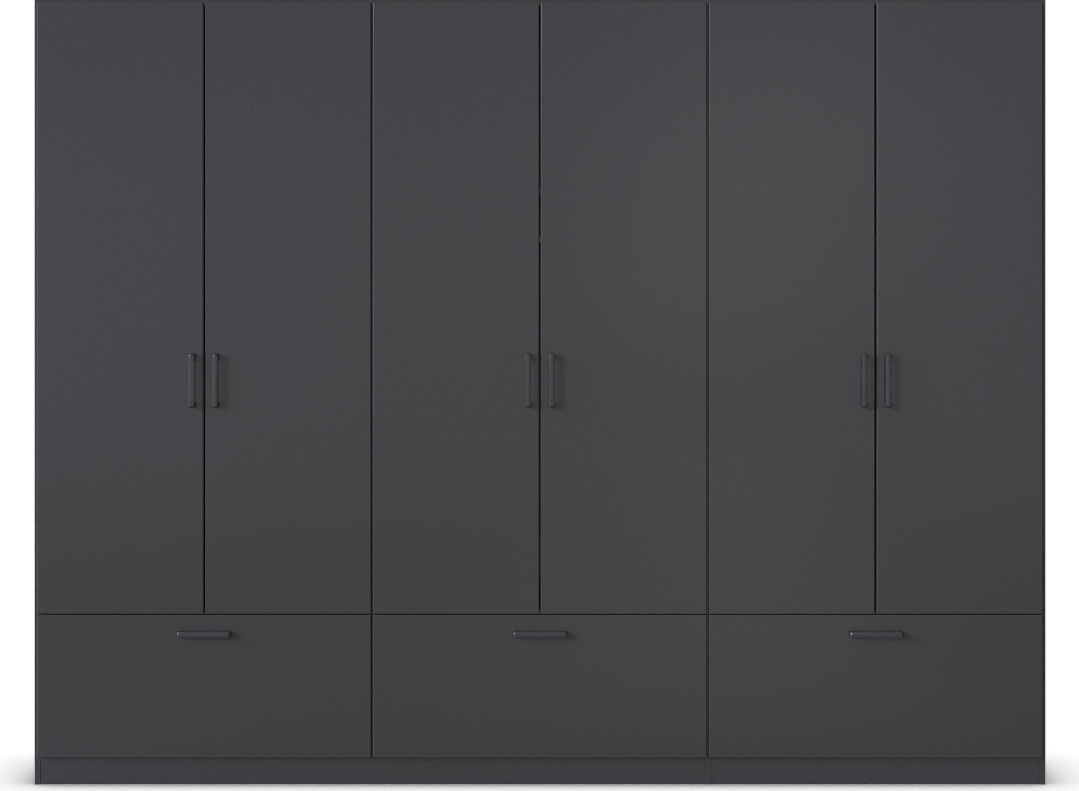 rauch Draaideurkast Kledingkast kast garderobe waskast BARI met lades en moderne greep in grijs metallic made in germany