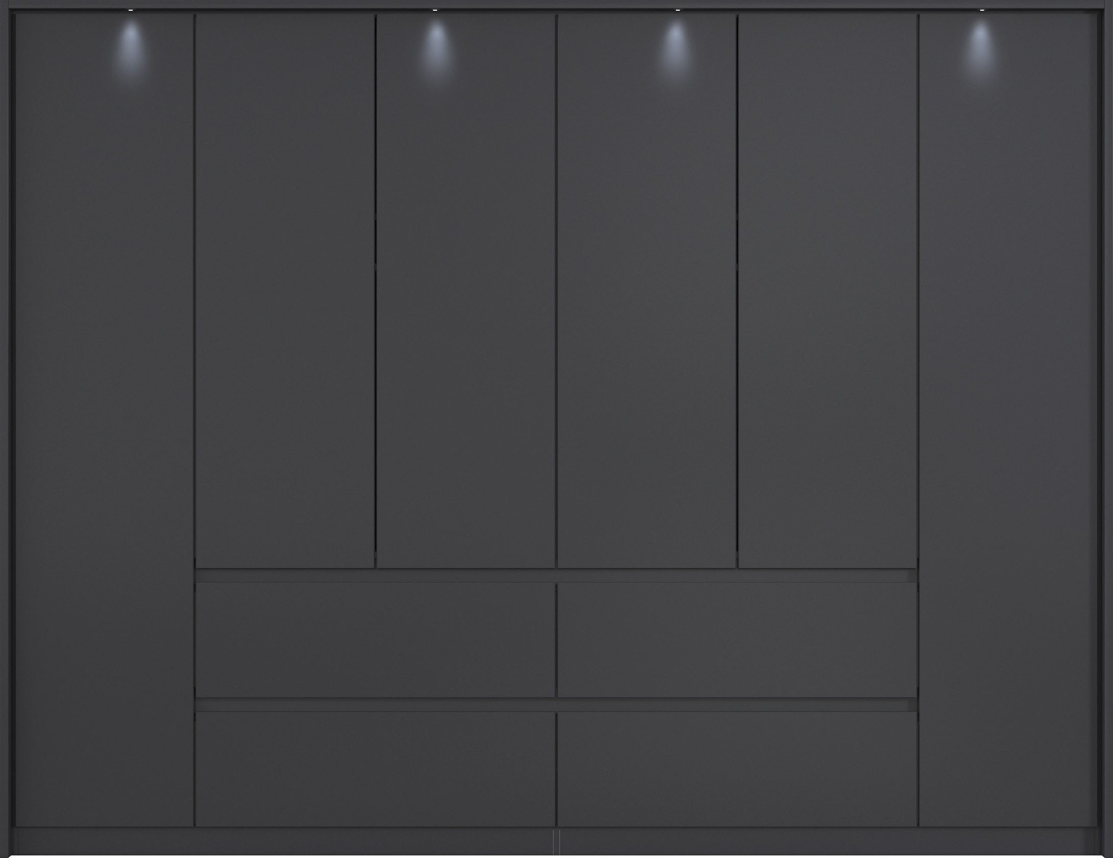 rauch Draaideurkast Mainz met passe-partout optioneel met verlichting, buitendeuren met push-to-openfunctie