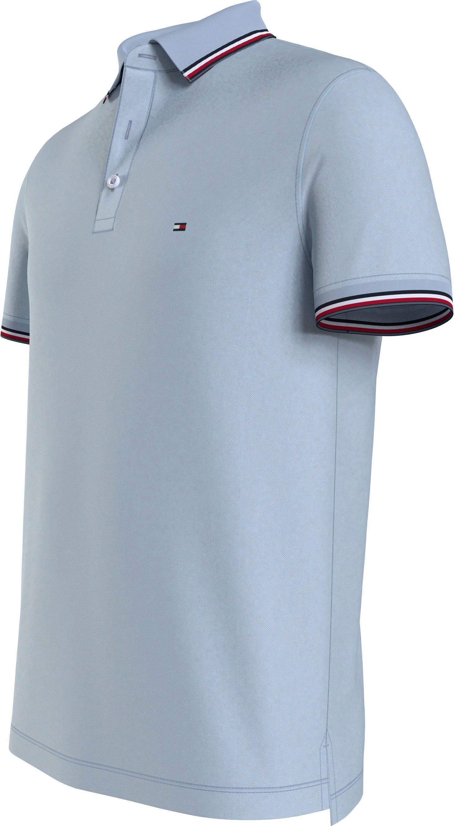 Tommy Hilfiger Poloshirt 1985 RWB TIPPED SLIM POLO met th-kleuren op de mouwen en kraag