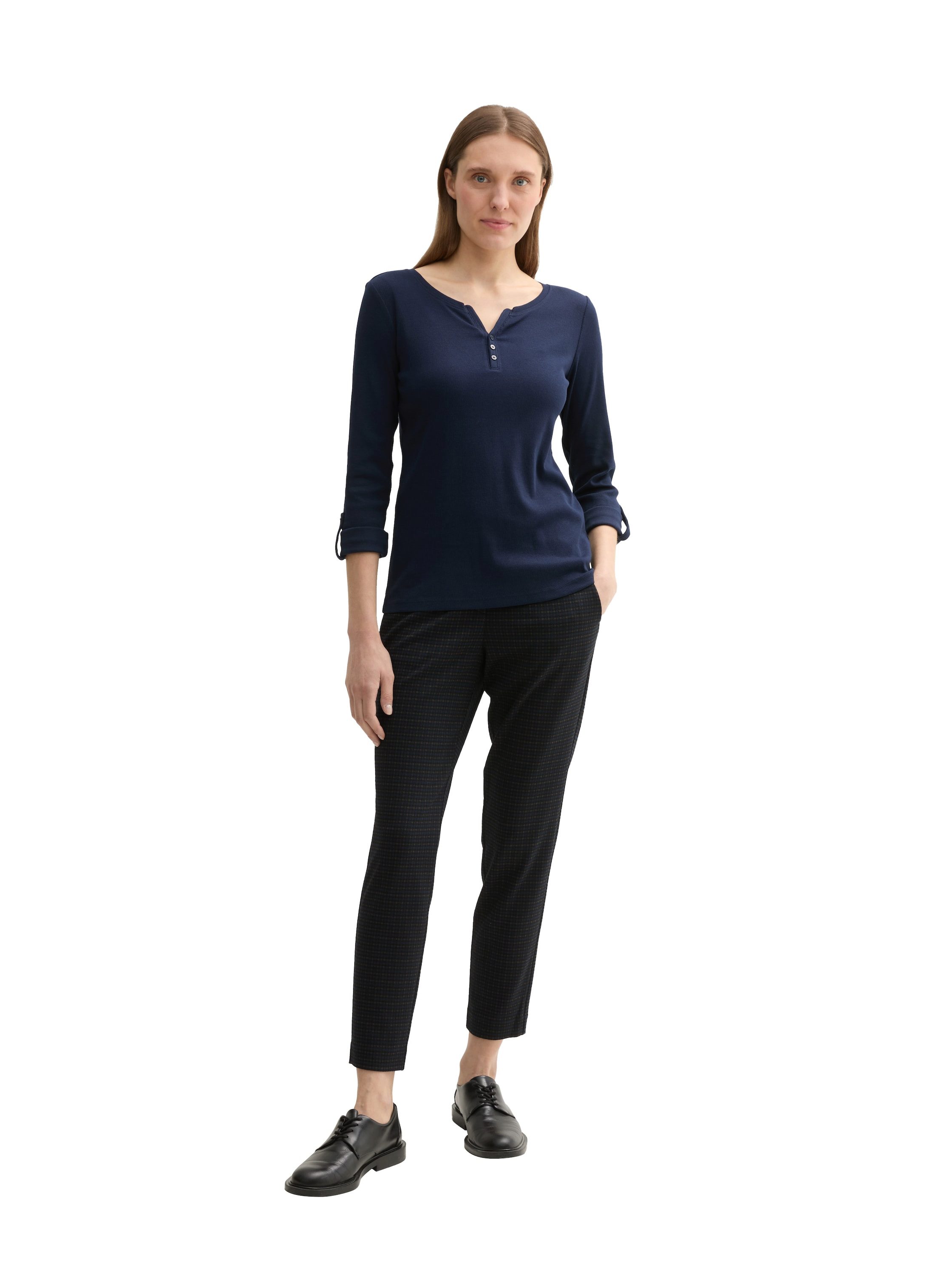 Tom Tailor Henleyshirt met 7/8 mouw