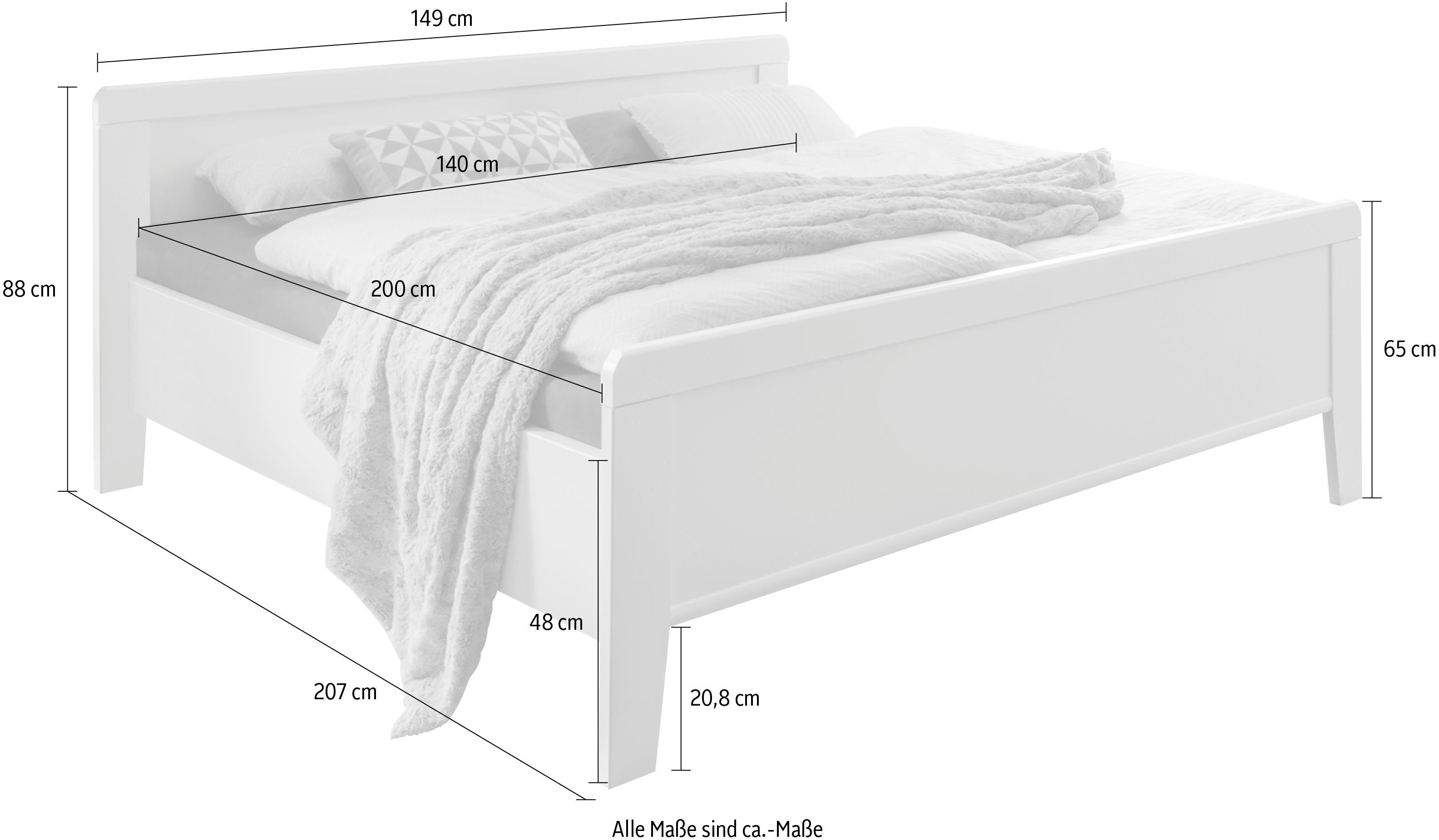 WIEMANN Houten bed Bern viervoudig verstelbare lighoogte