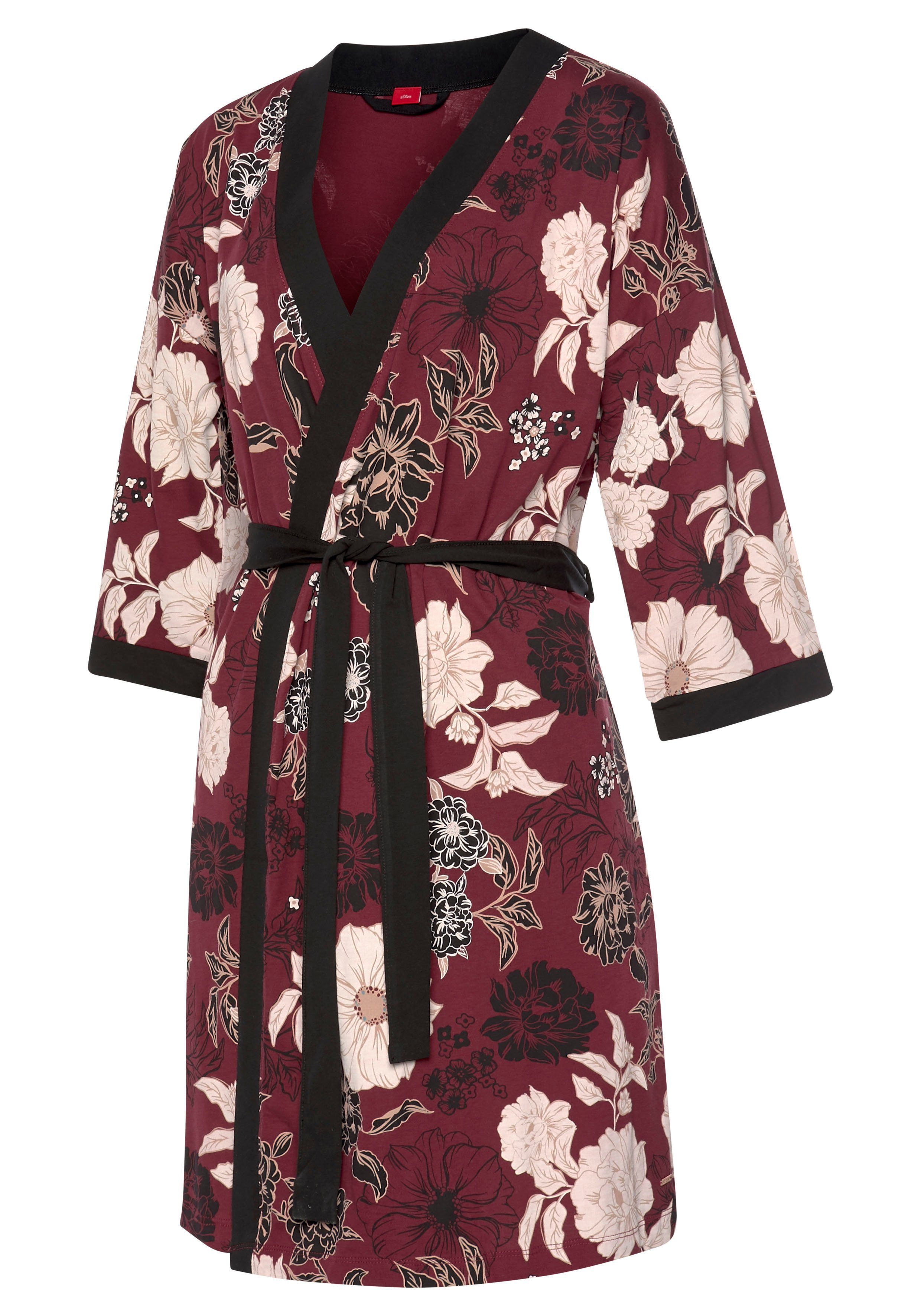 s.Oliver RED LABEL Beachwear Kimono met bloemmotief