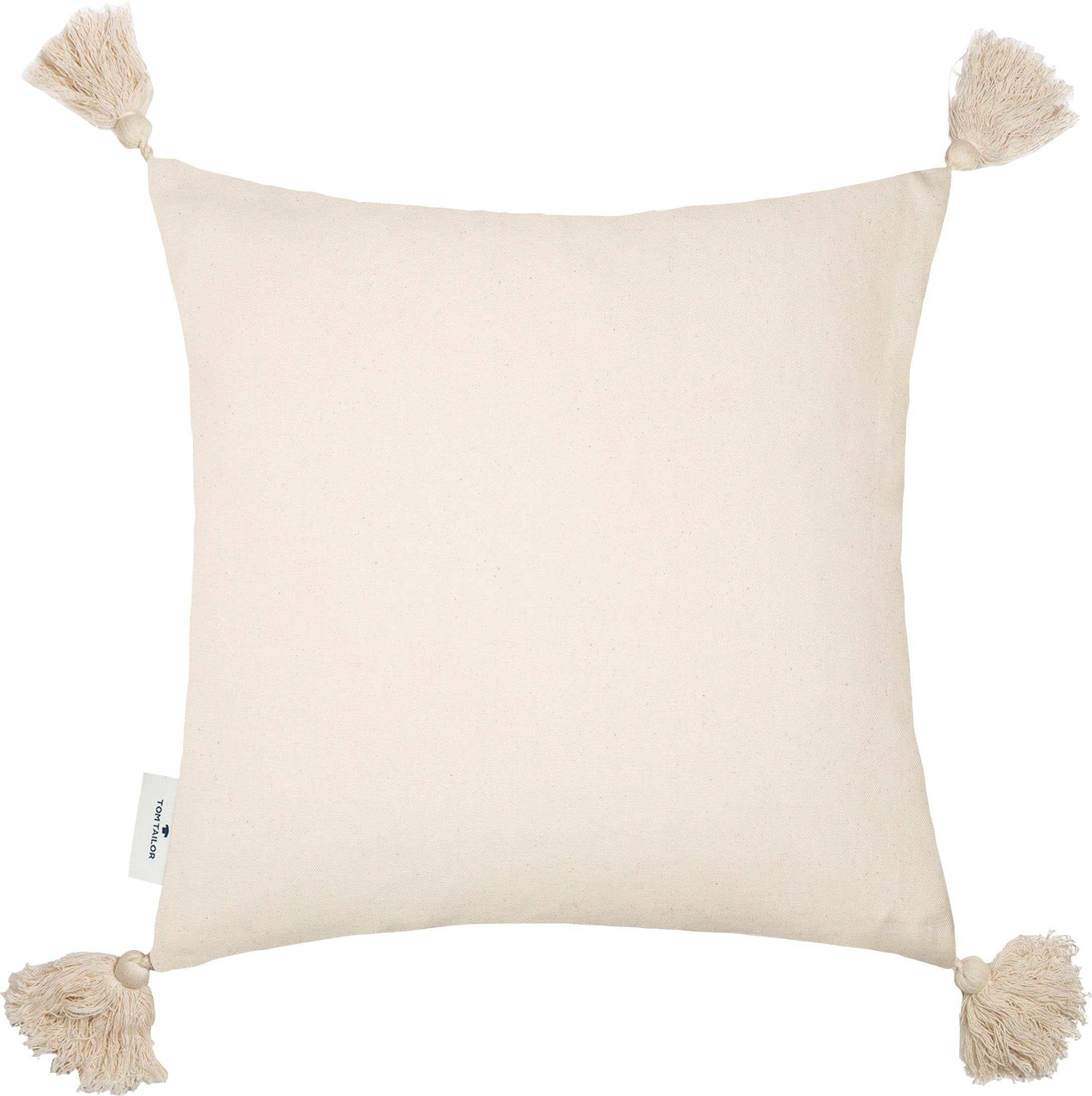 TOM TAILOR HOME Sierkussen Knot Lines met trendy kwasten, kussenovertrek zonder vulling(1 stuk)