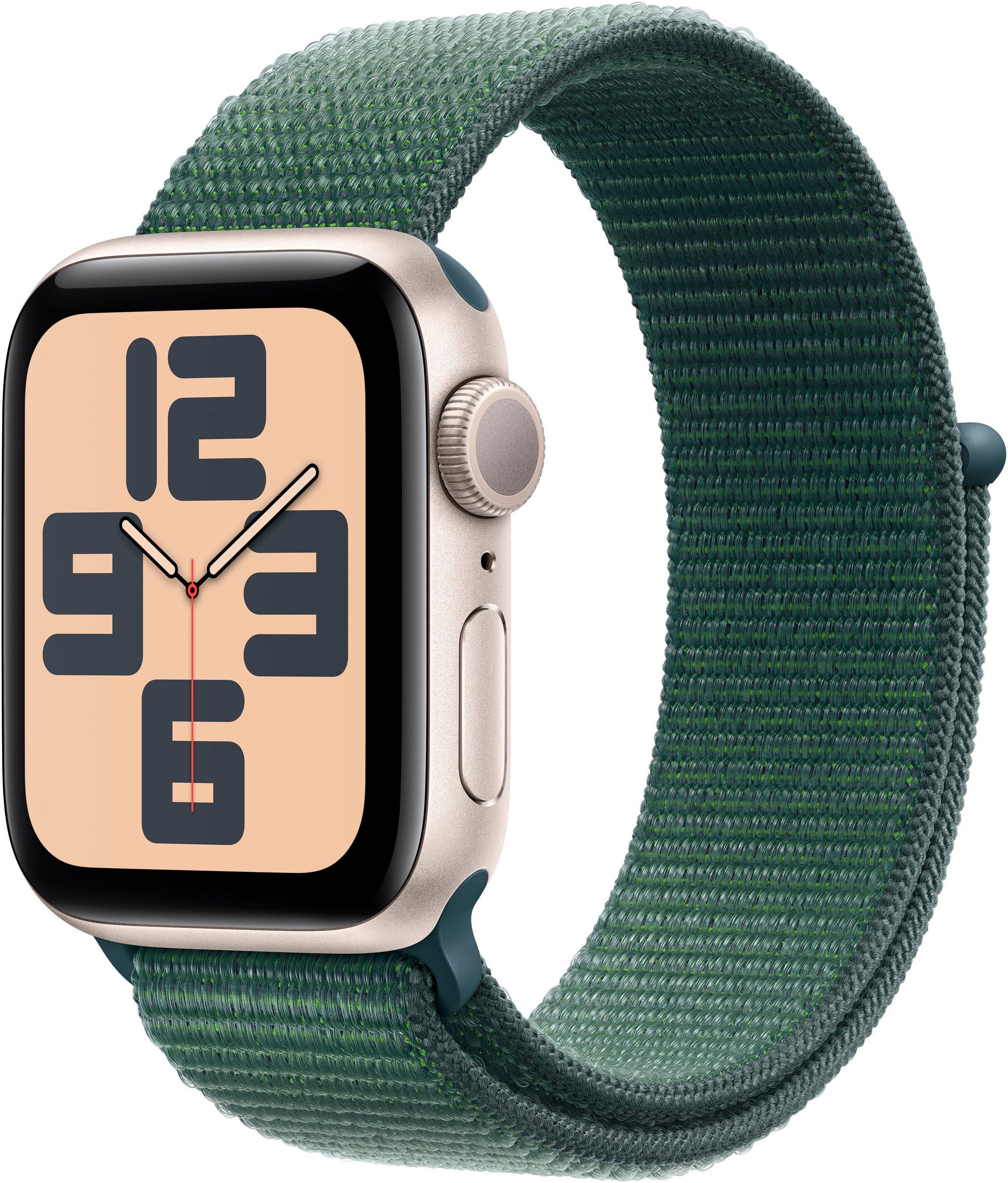 Apple Watch SE (2024) GPS 40 mm Aluminium kast Sport loop Zeegroen