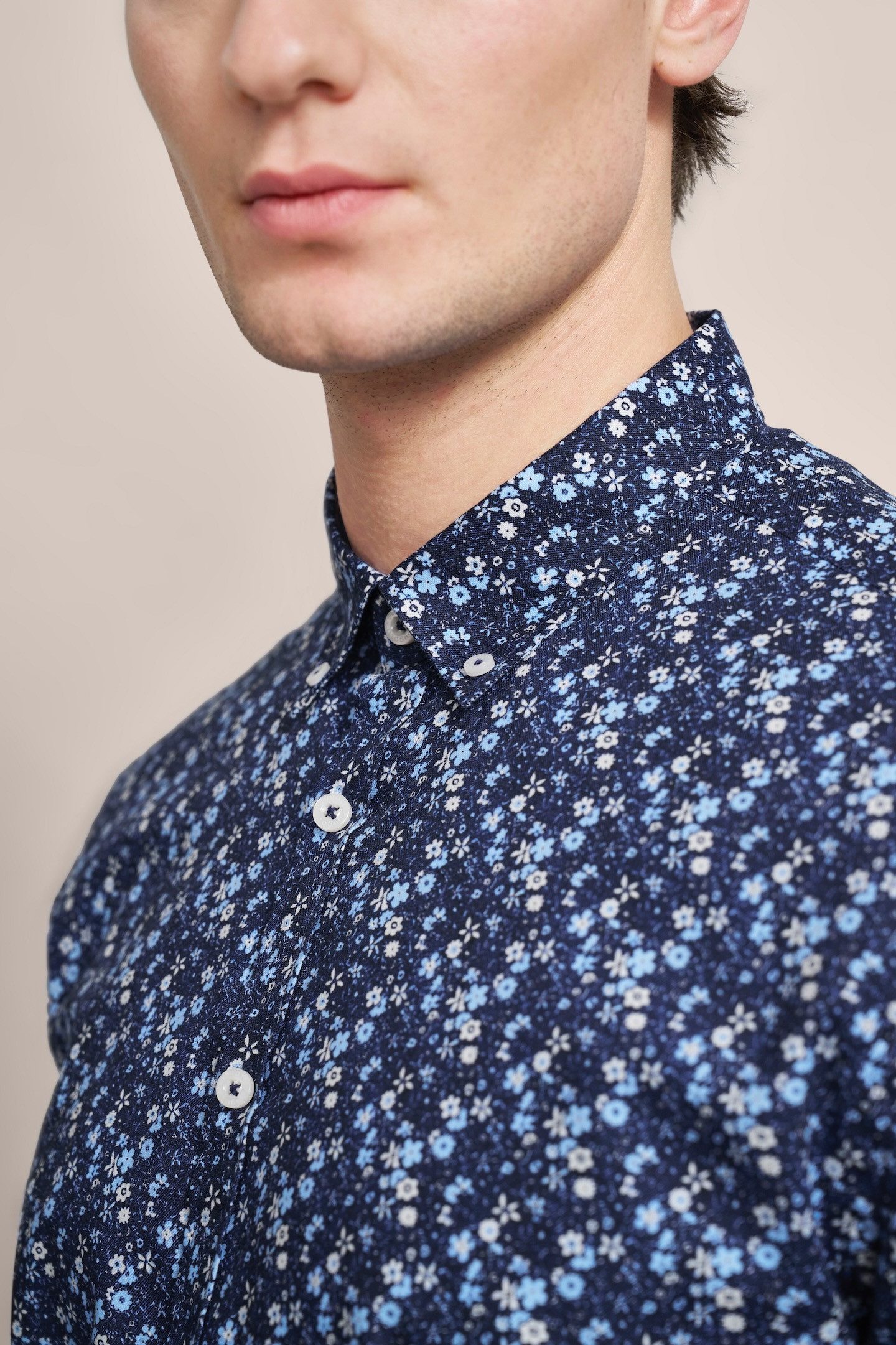 Bugatti Overhemd met lange mouwen met bloemenprint
