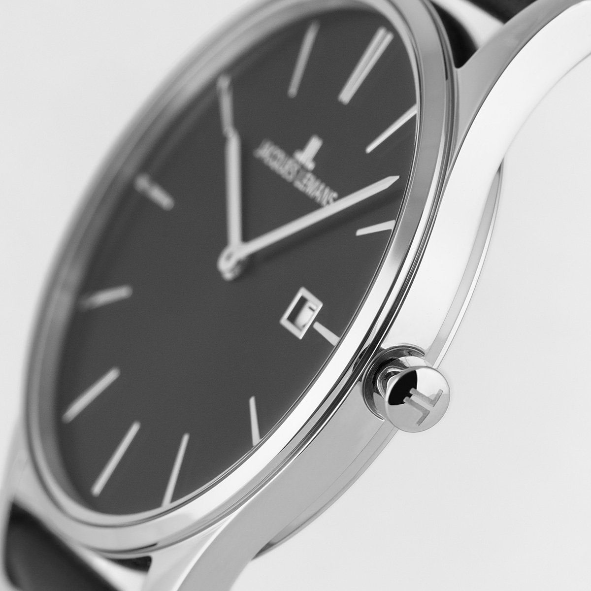 Jacques Lemans Kwartshorloge London, 1-2122A Polshorloge, dameshorloge, herenhorloge, datum, leren armband