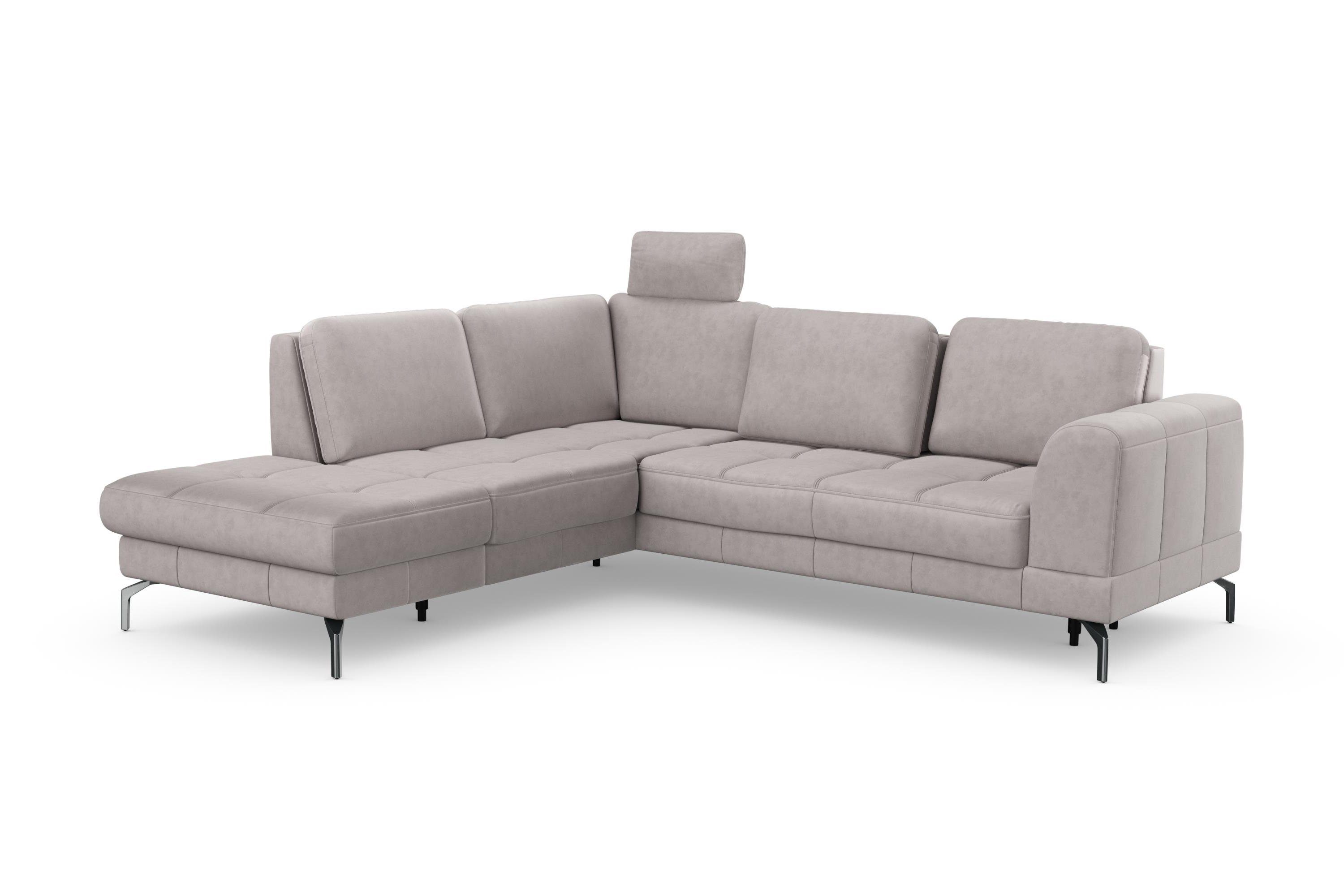 sit&more Hoekbank Bendigo L-vorm inclusief zitdiepteverstelling, bodemvrijheid 15 cm, in 2 pootkleuren