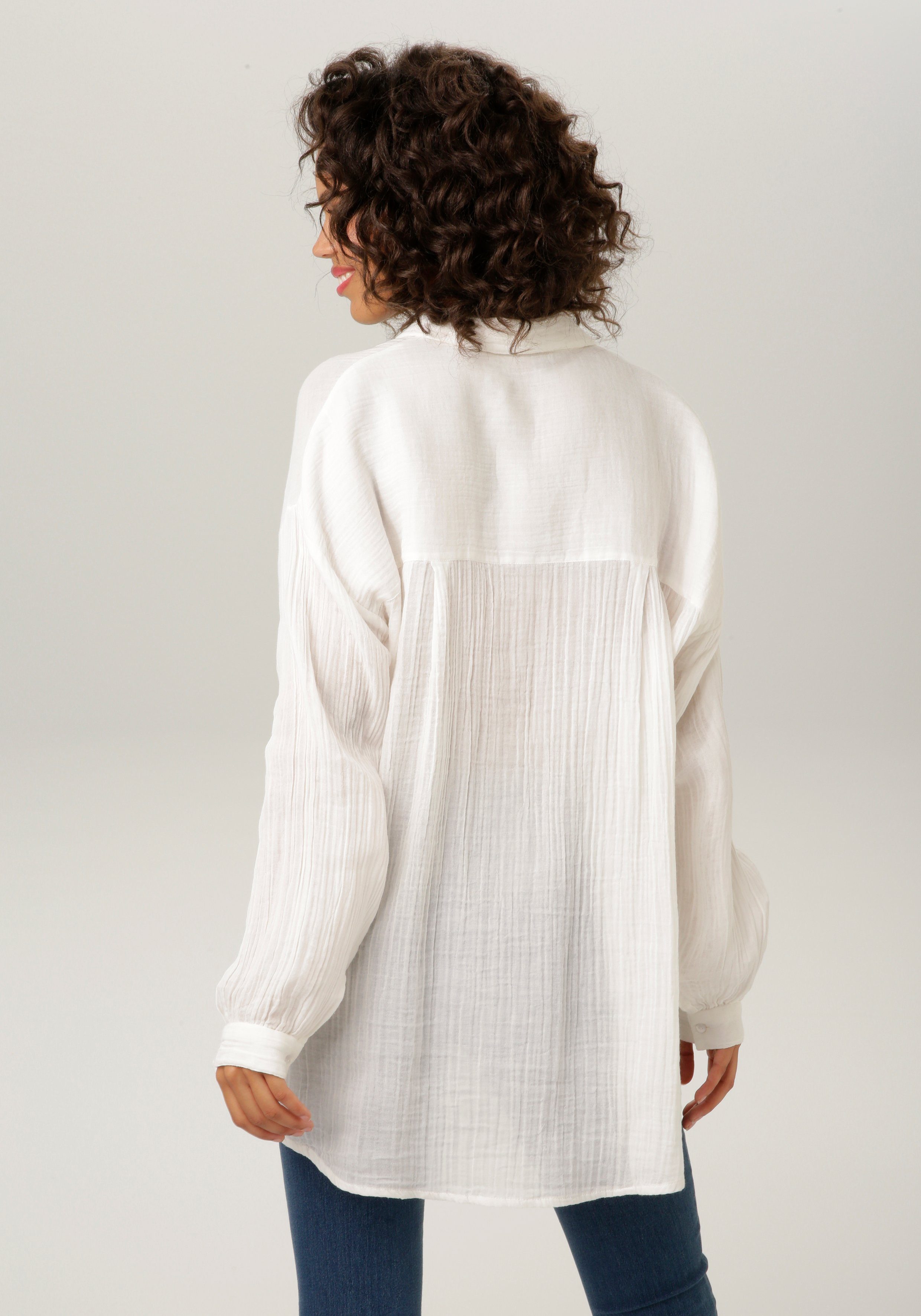 Aniston CASUAL Overhemdblouse in trendy musselin-kwaliteit