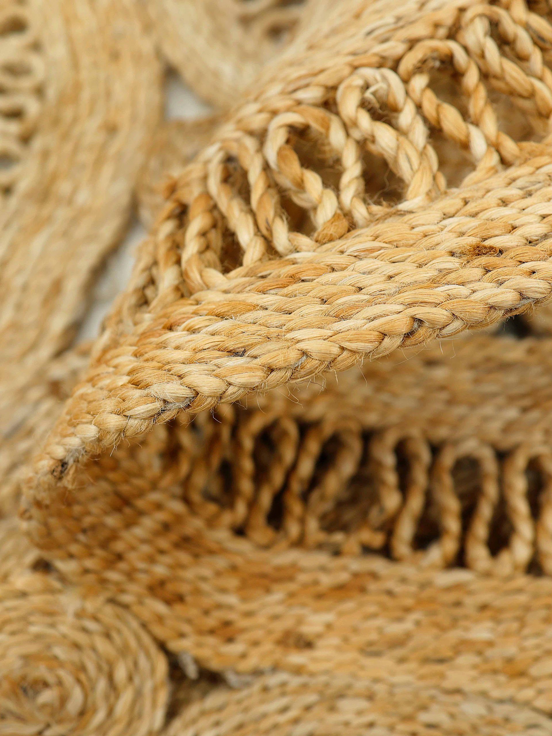 carpetfine Sisalkleed Jutetapijt Paul natuurlijk plantaardig materiaal met de hand geweven, boho stijl