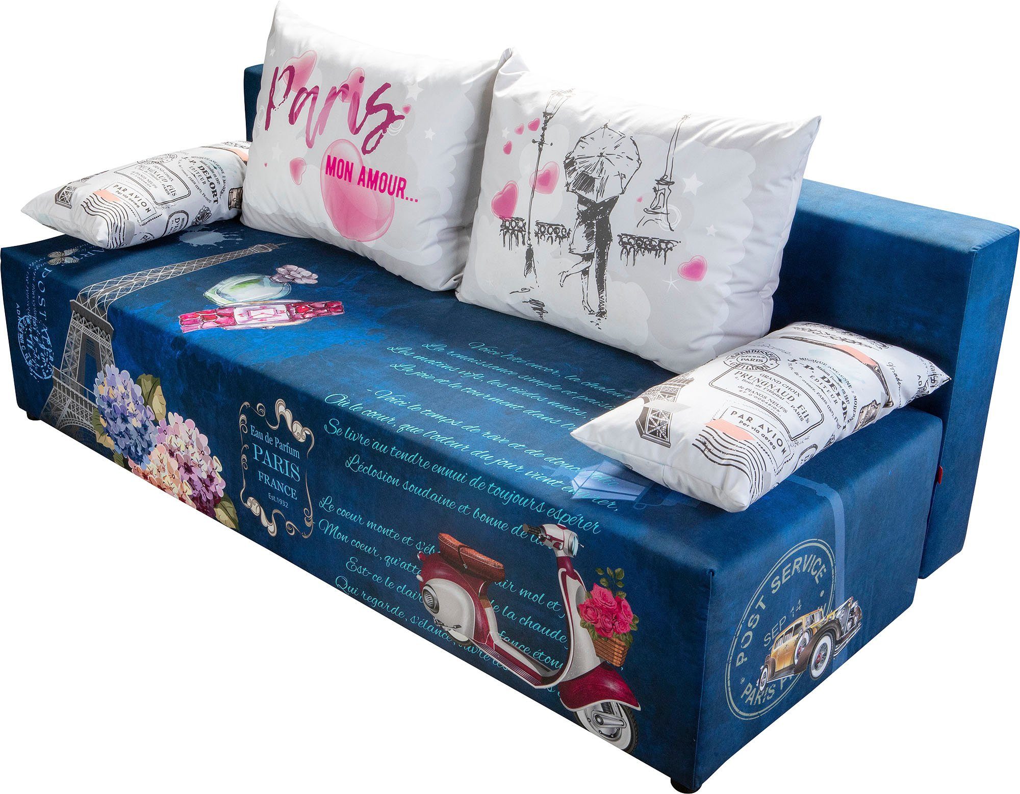 exxpo - sofa fashion Slaapbank Exxpo Tabou met slaapfunctie en bedkist, liftbedfunctie en binnenvering