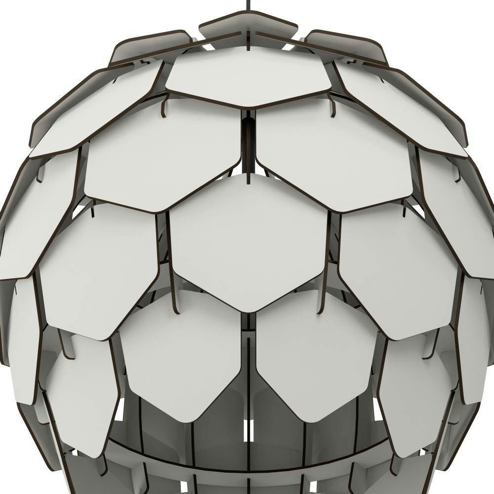 EGLO Hanglamp MATTANZA Hanglamp, hout in lichtgrijs en metaal in zwart, E27, Ø 50 cm (1 stuk)