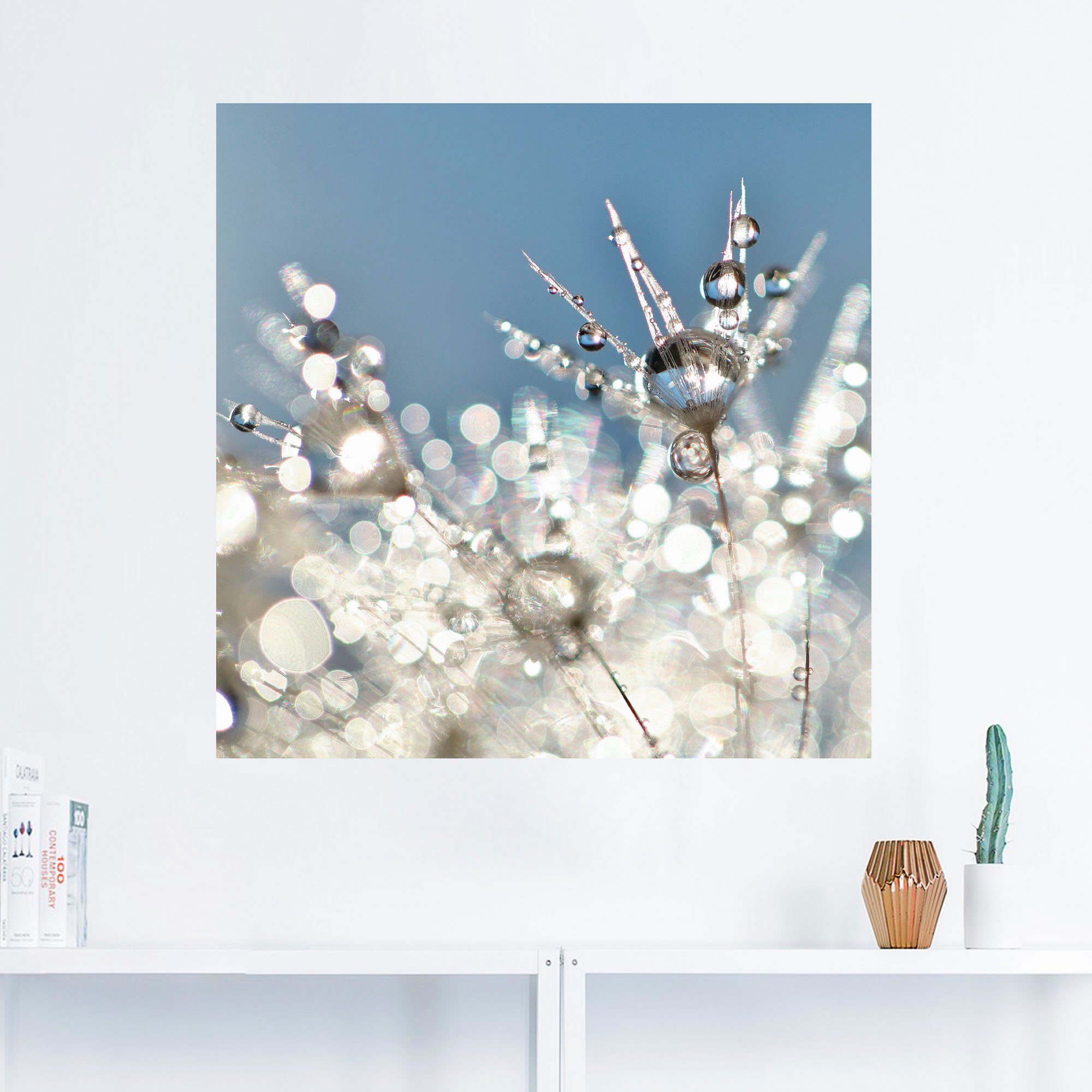 Artland Artprint Pluizenbol druppel abstract als artprint op linnen, poster, muursticker in verschillende maten