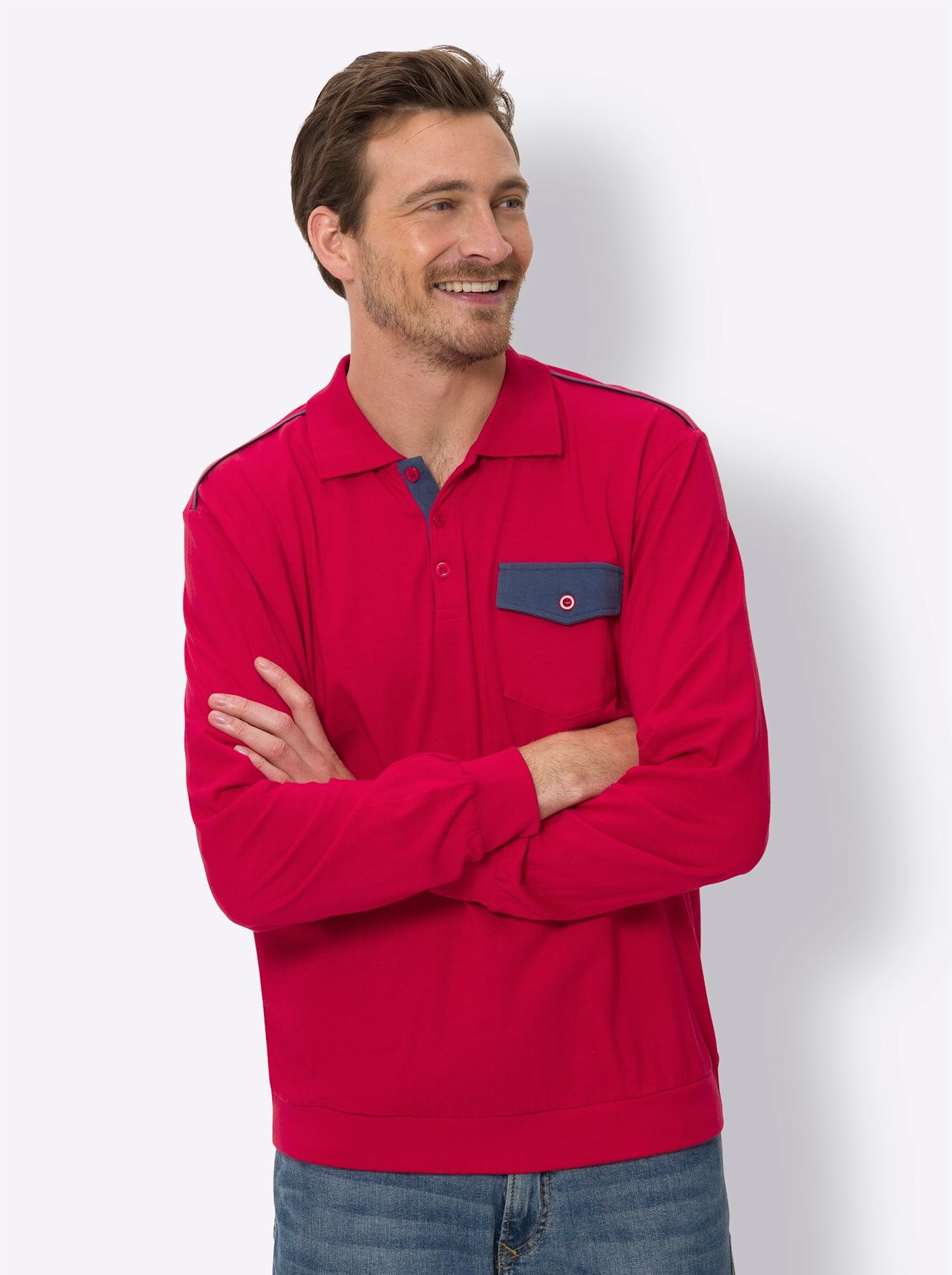 Classic Poloshirt met lange mouwen (1-delig)