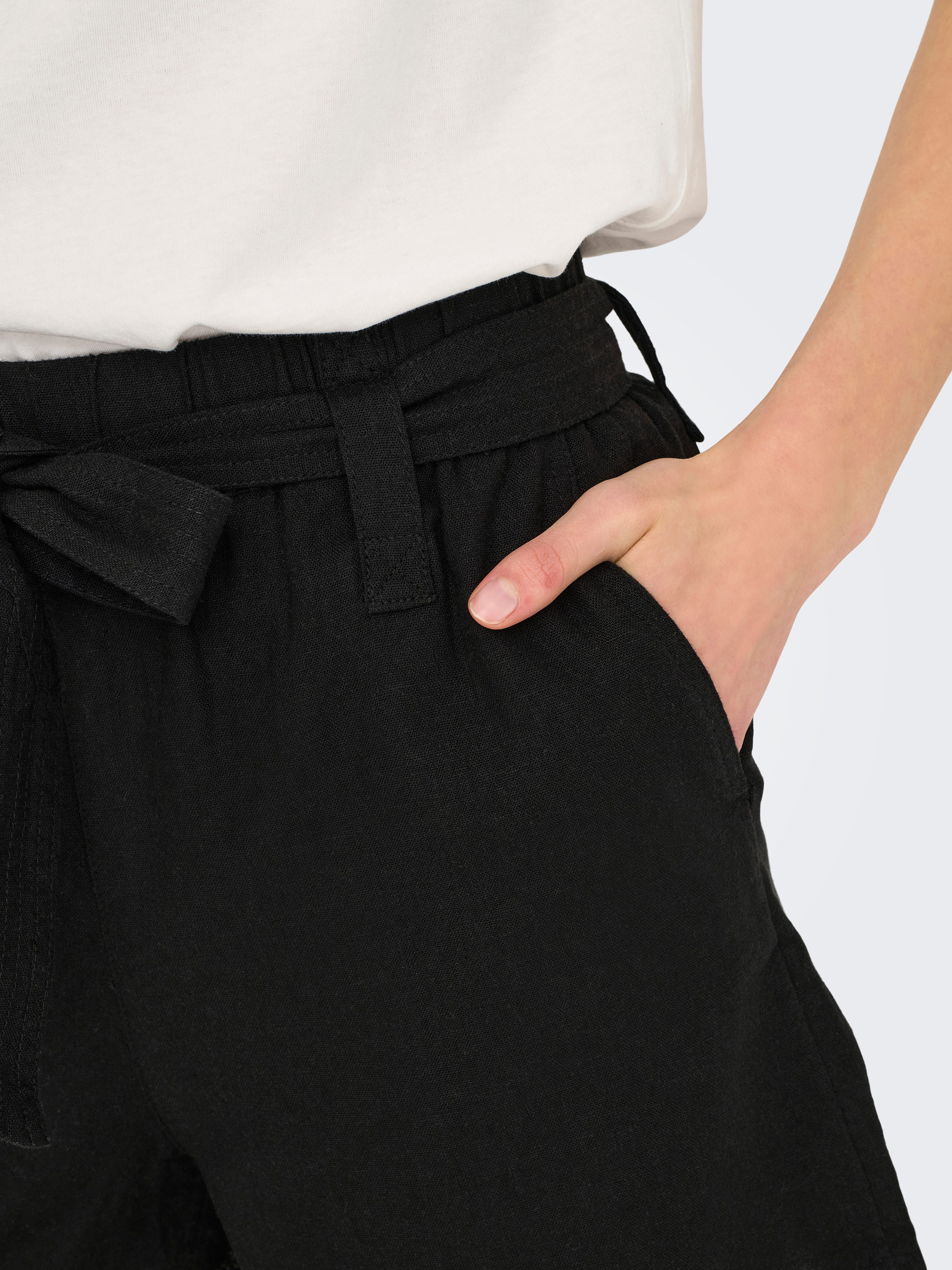 Only Short ONLCARO HW LINEN BL BELT SHORTS CC PNT