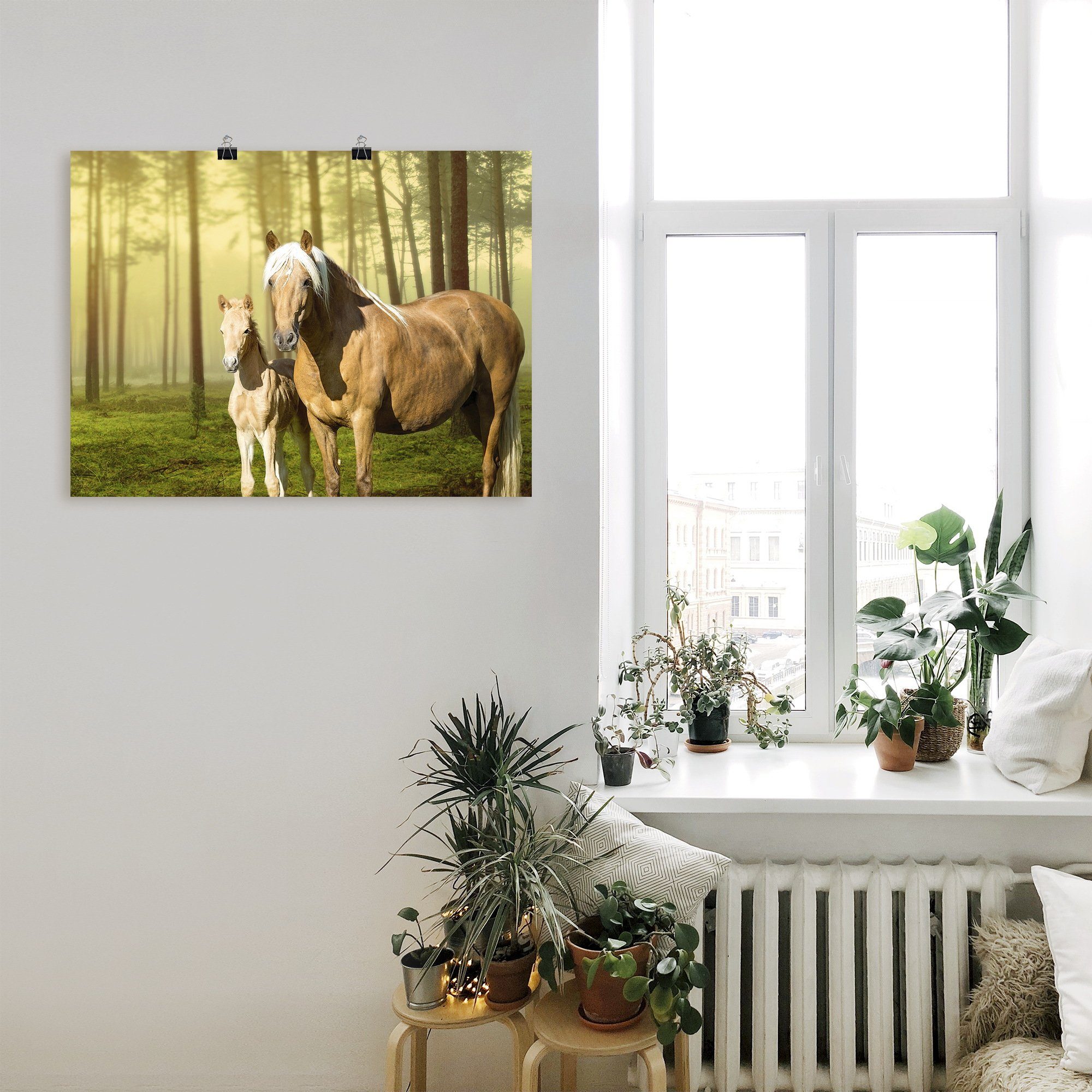Artland Artprint Paarden in de velden II als artprint van aluminium, artprint op linnen, muursticker of poster in verschillende maten