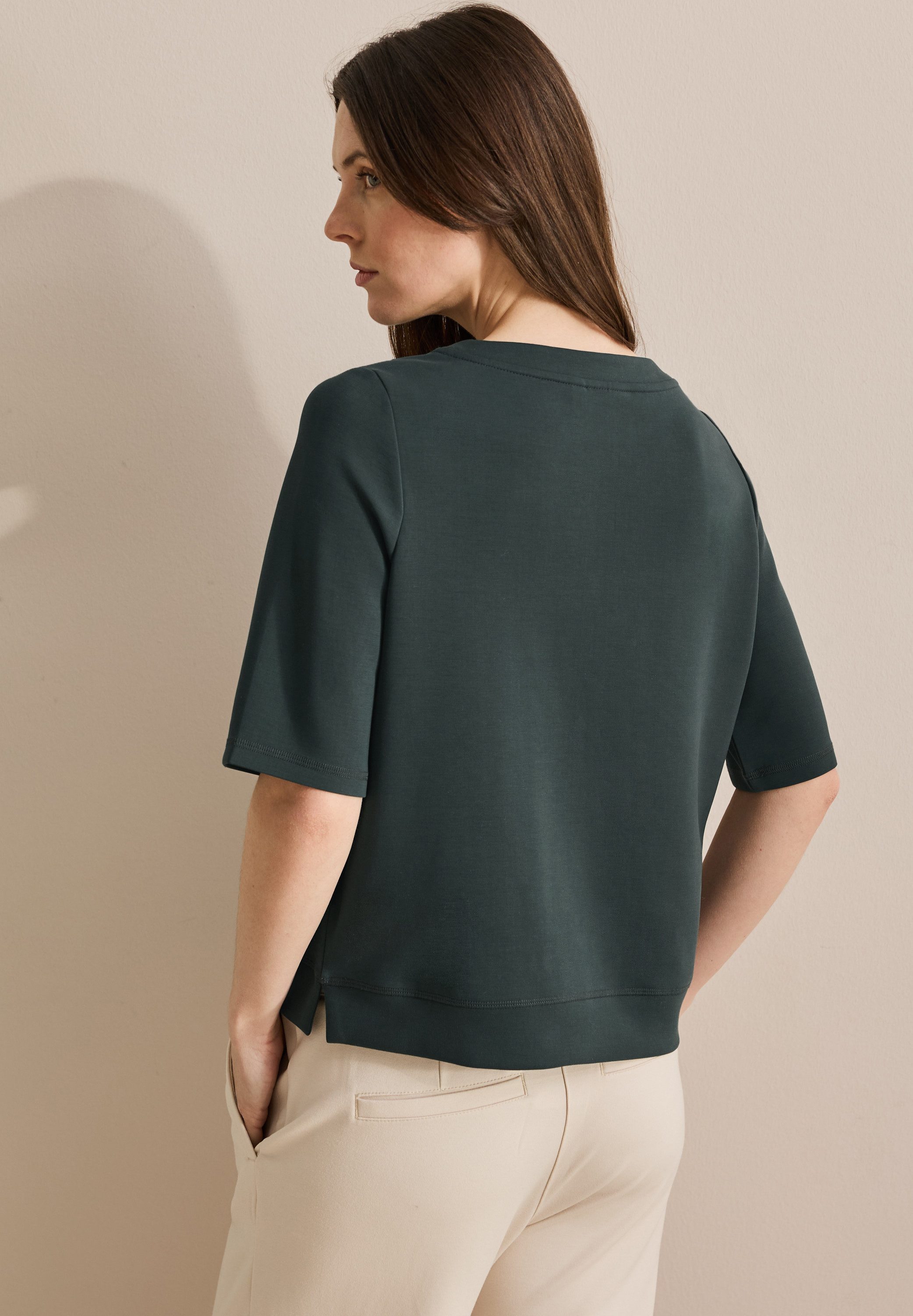 Cecil Sweatshirt korte mouwen, met u-hals