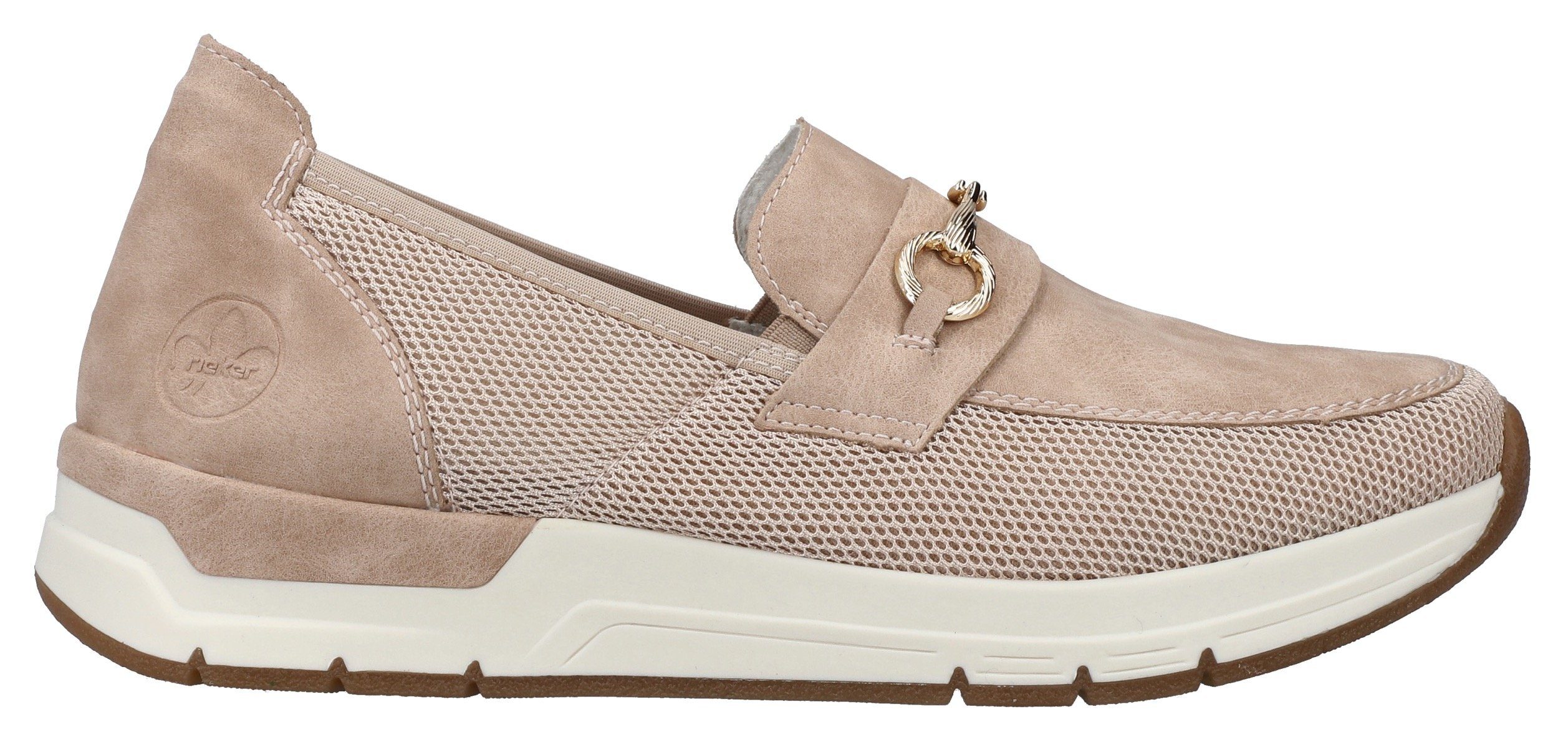 Rieker Slip-on sneakers Slipper vegan Slipper, vrijetijdsschoen met elegante sierspange