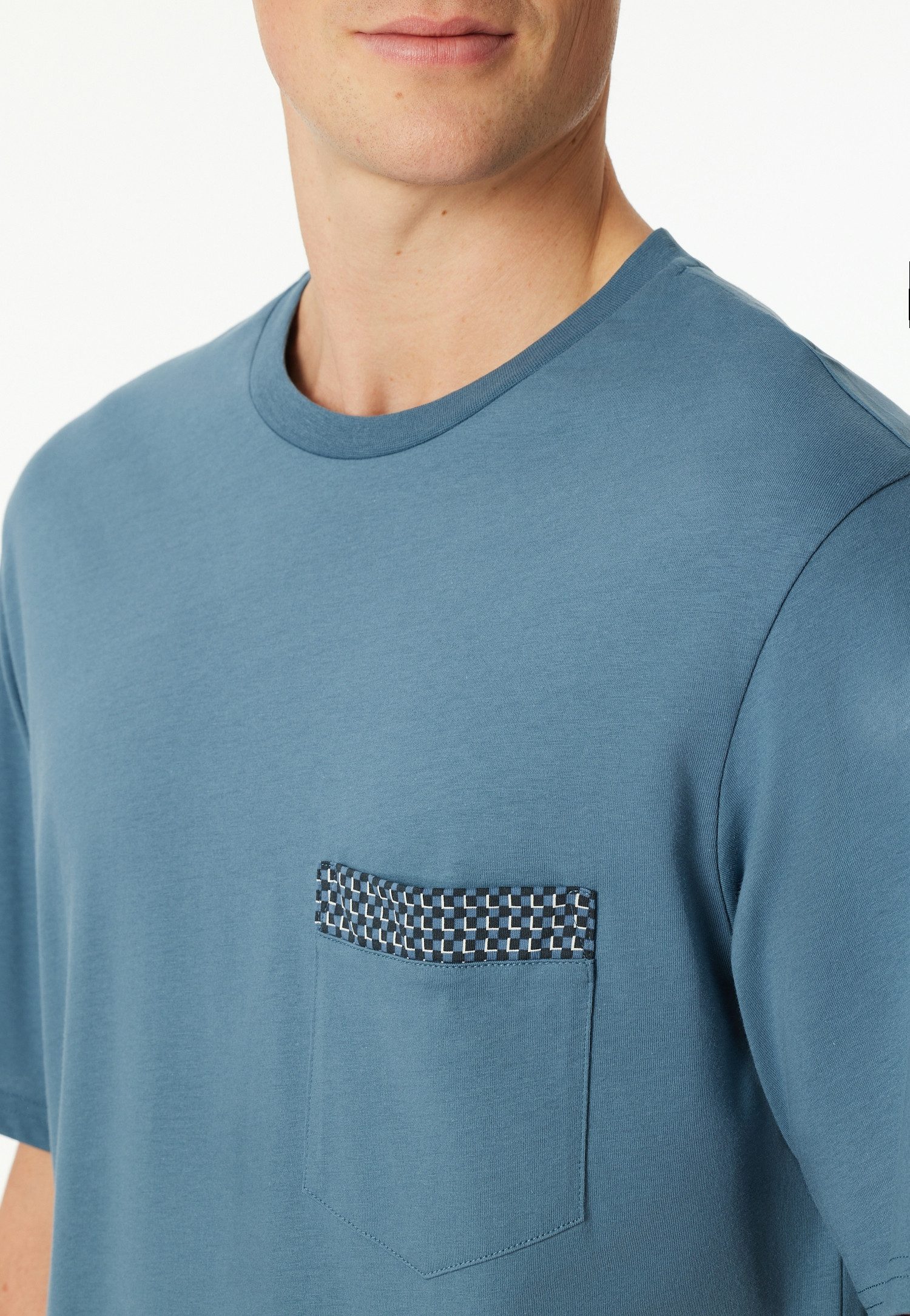 Schiesser Shortama Comfort Nightwear met opgestikte borstzak (2-delig)