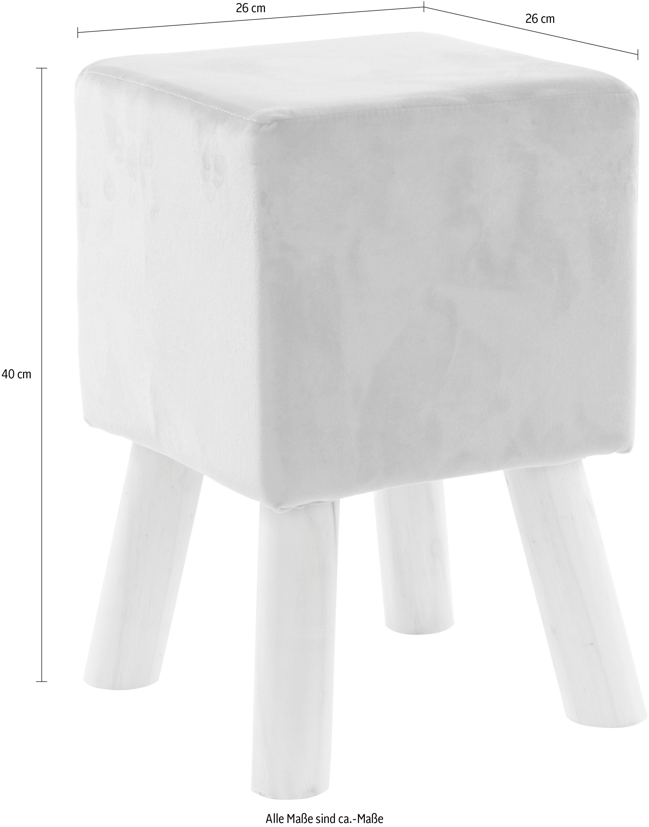 my Flair Hocker vierk. 4 poten naturel/oudroze