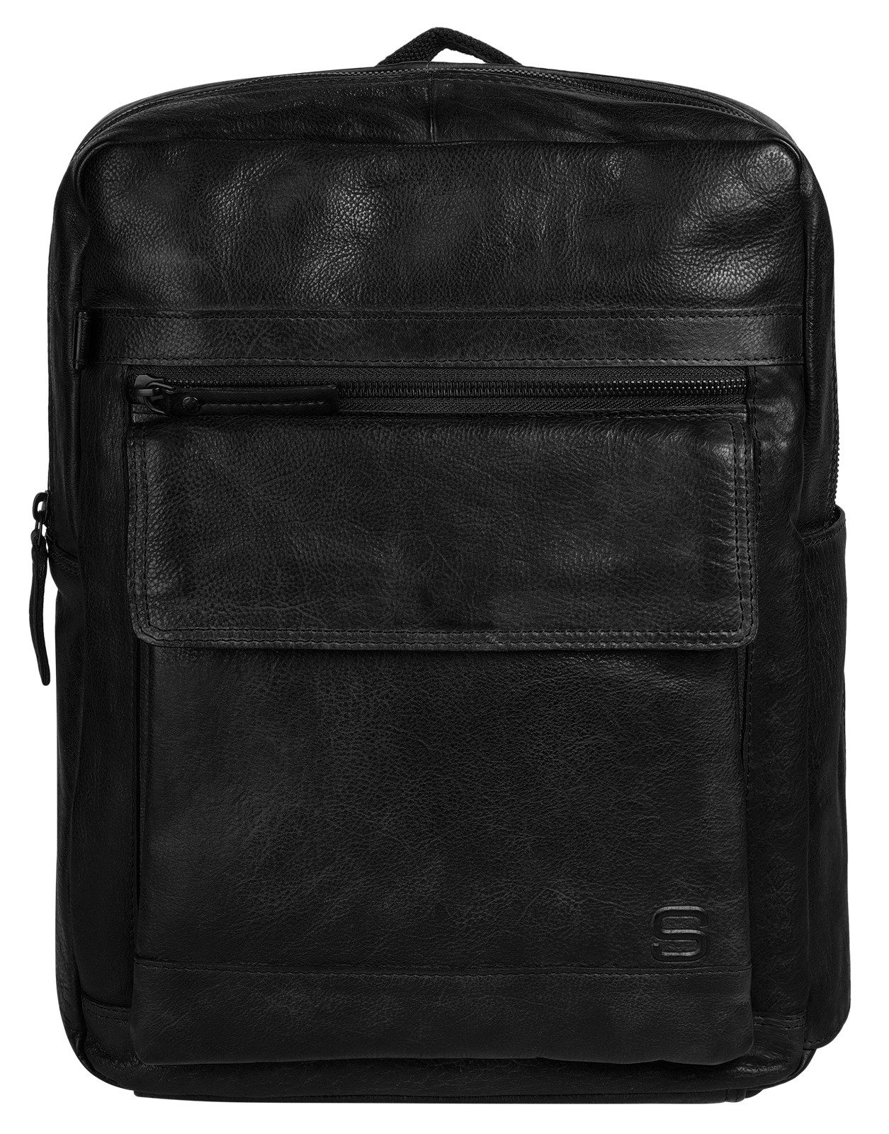 Spikes & Sparrow Laptoprugzak echt leder dames aktetassen & laptoptassen maat Onesize zwart