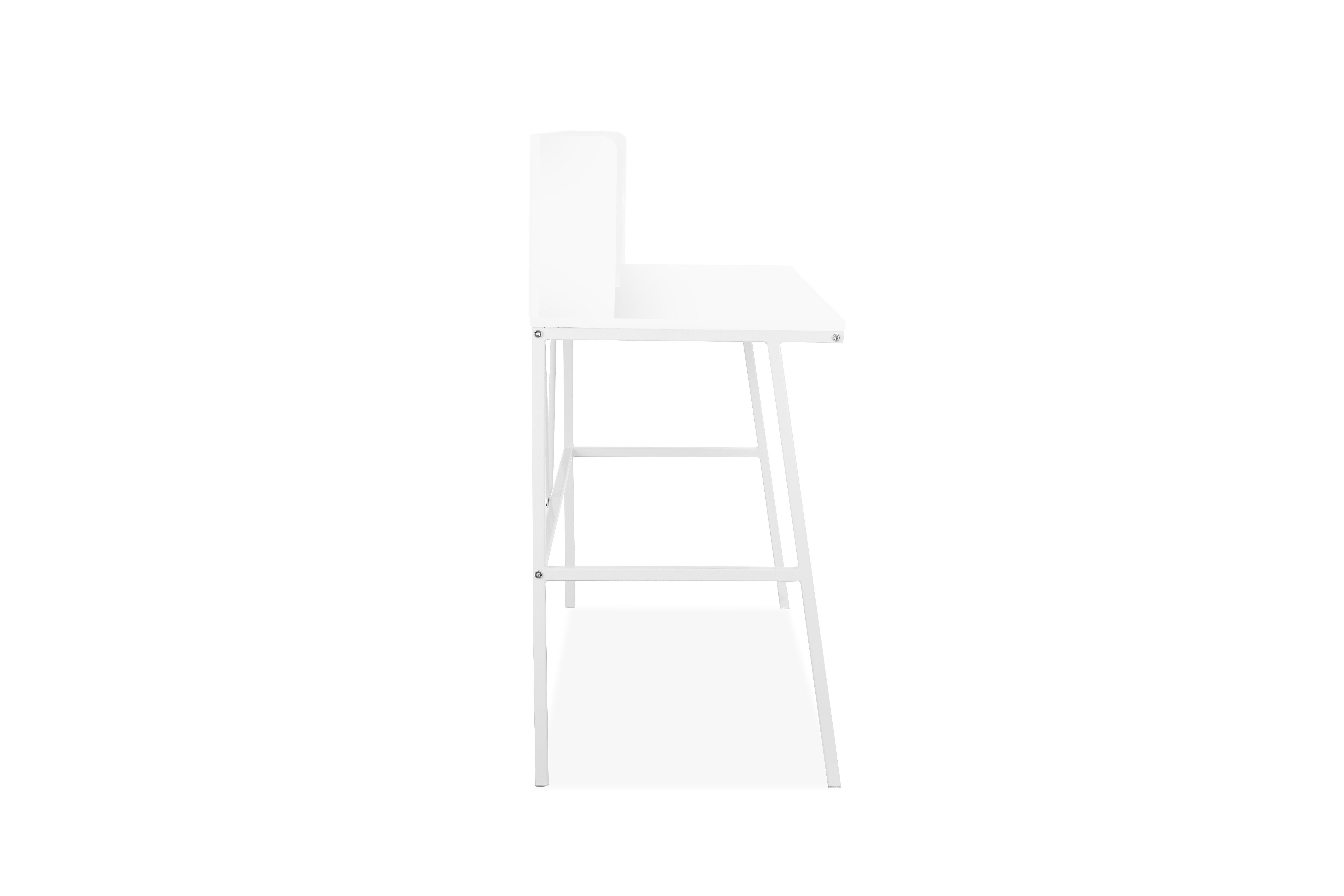 INOSIGN Bureau Jaxson wit frame van metaal, breedte 120 cm (1 stuk)