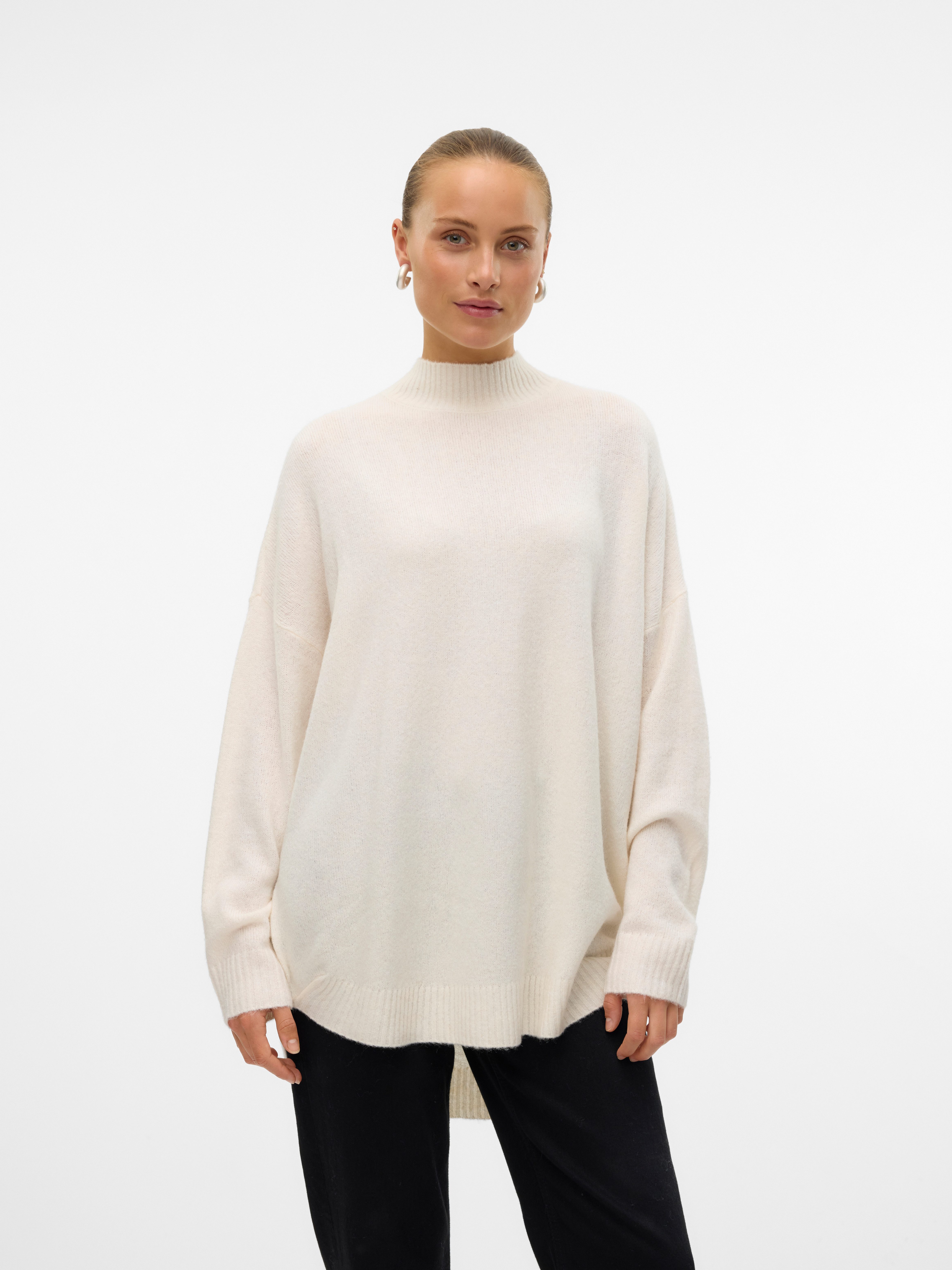 Vero Moda Gebreide trui VMPLAZA LS HIGHNECK LONG PULLOVER GA BOO