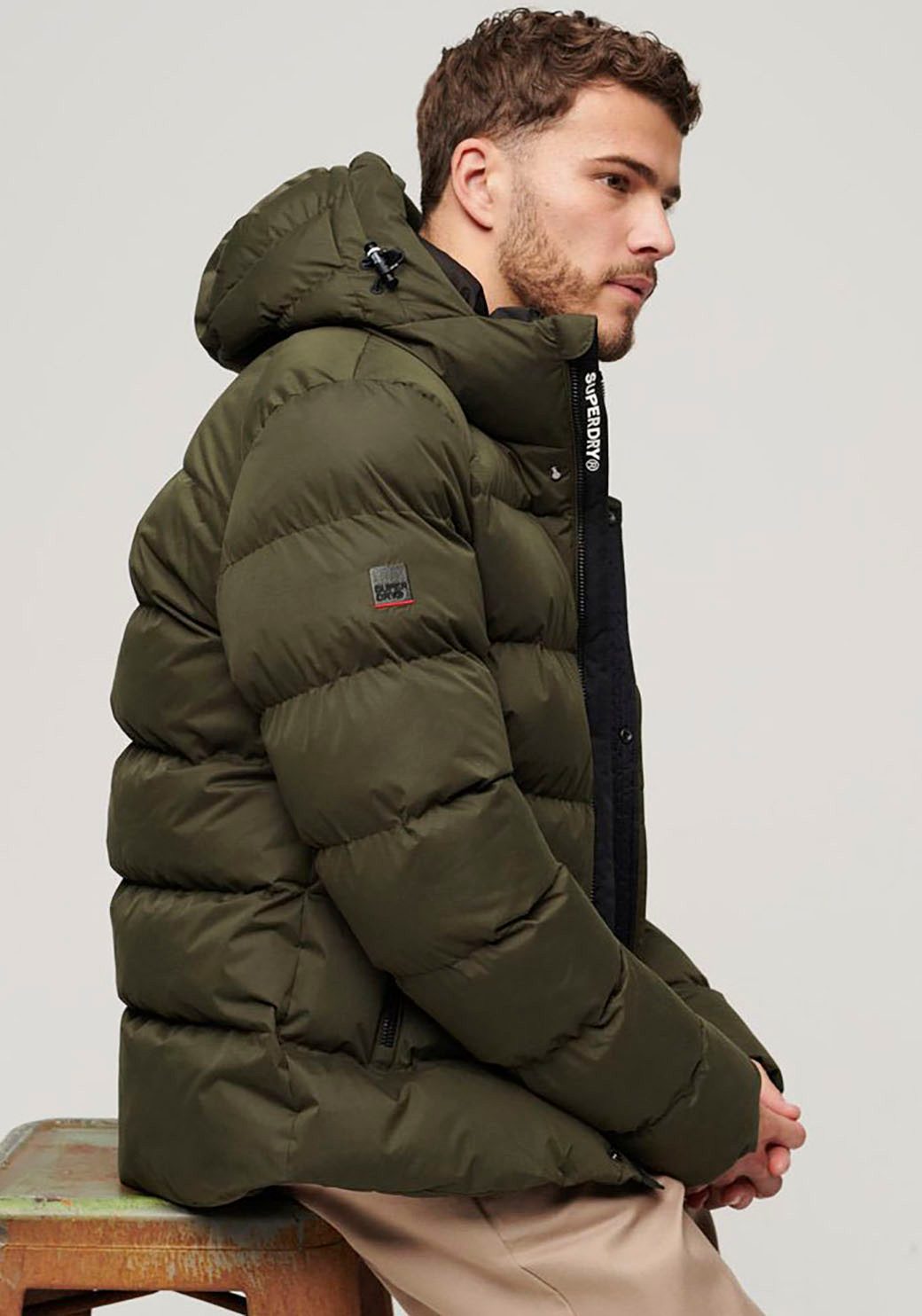 Superdry Gewatteerde jas HOODED MICROFIBRE SPORT PUFFER