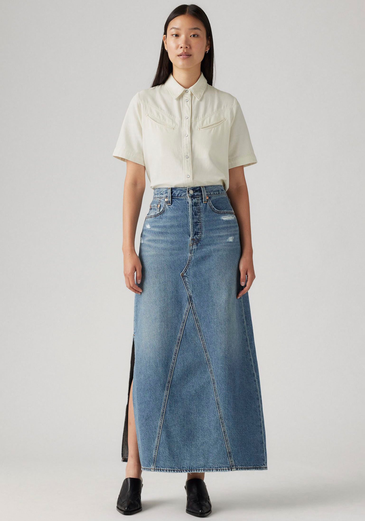 Levi's® Jeans rok ICONIC LONG SKIRT in five-pocketsstijl