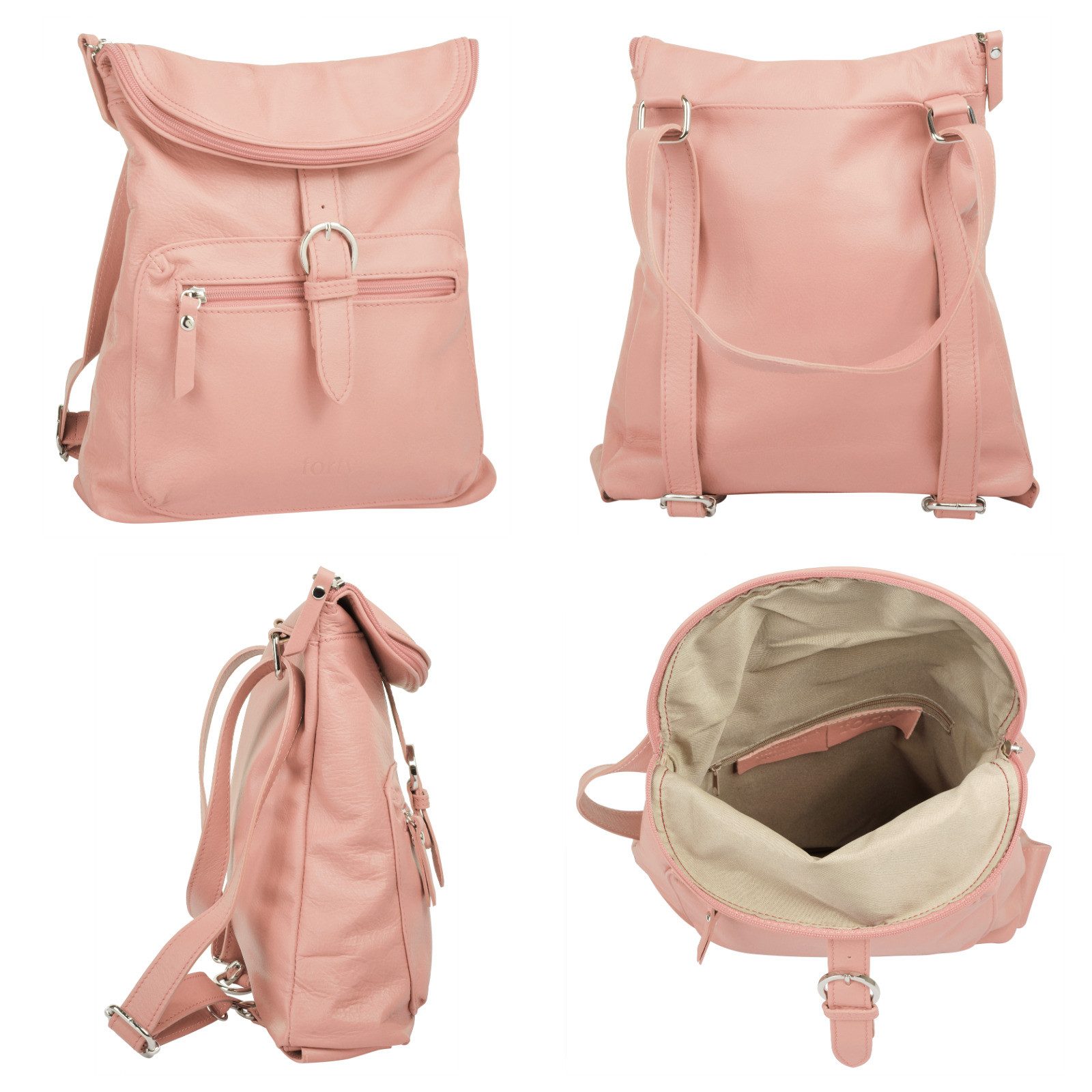 Forty Degrees Rugzak echt leer, made in italy