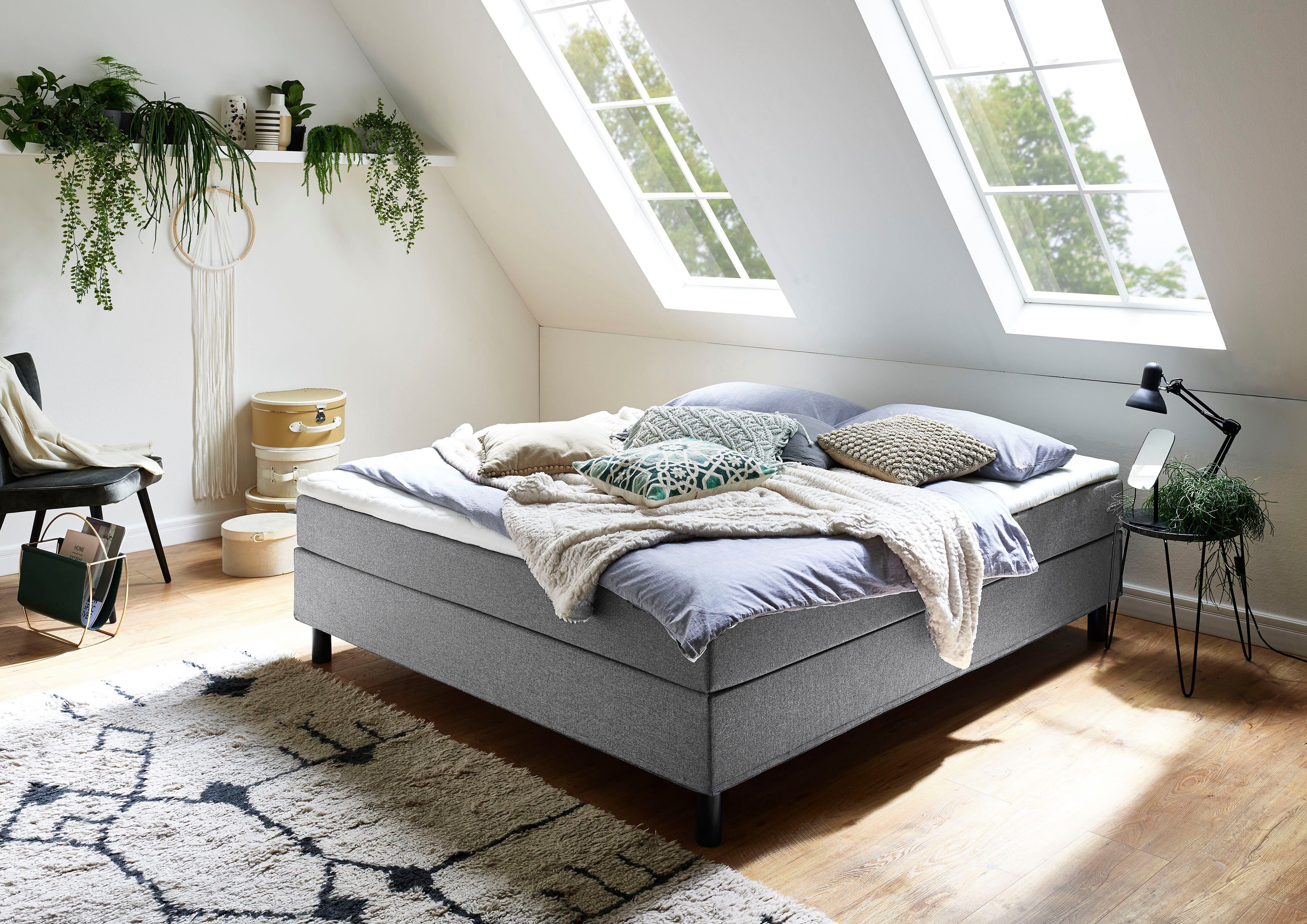 ATLANTIC home collection Boxspring Happy zonder hoofdbord, met topmatras, naar keuze met of zonder beddengoed