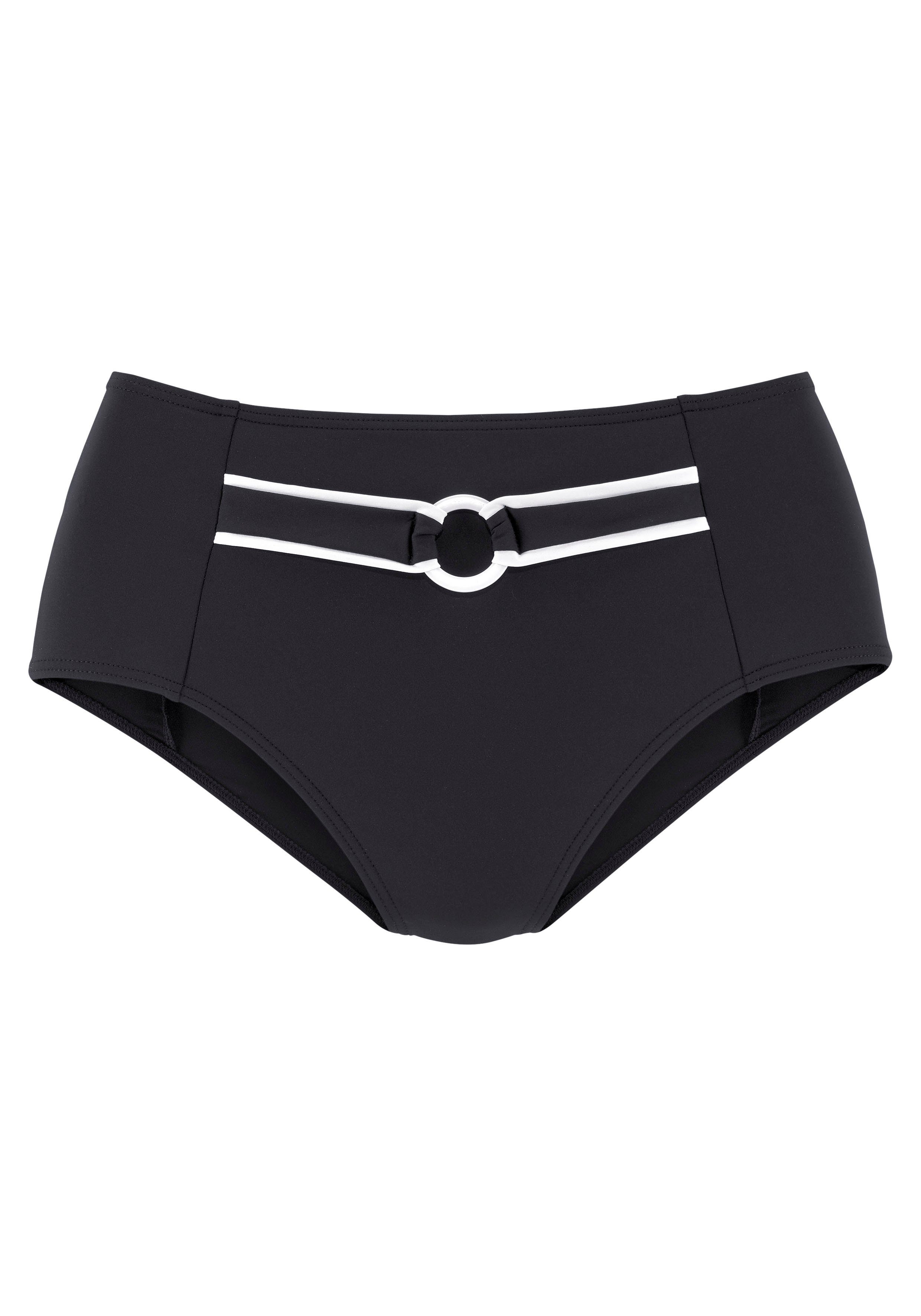 Vivance Highwaist-bikinibroekje Lorena met contrastkleurige paspels