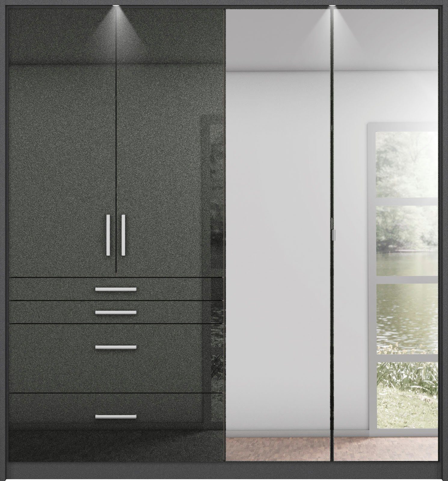 rauch Draaideurkast Kledingkast kast garderobe garderobekast topseller HOMBURG inclusief passe-partout, bovenste lade met indeling made in germany