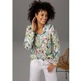 aniston casual blouse zonder sluiting met bloemen en bladeren gedessineerd - nieuwe collectie wit