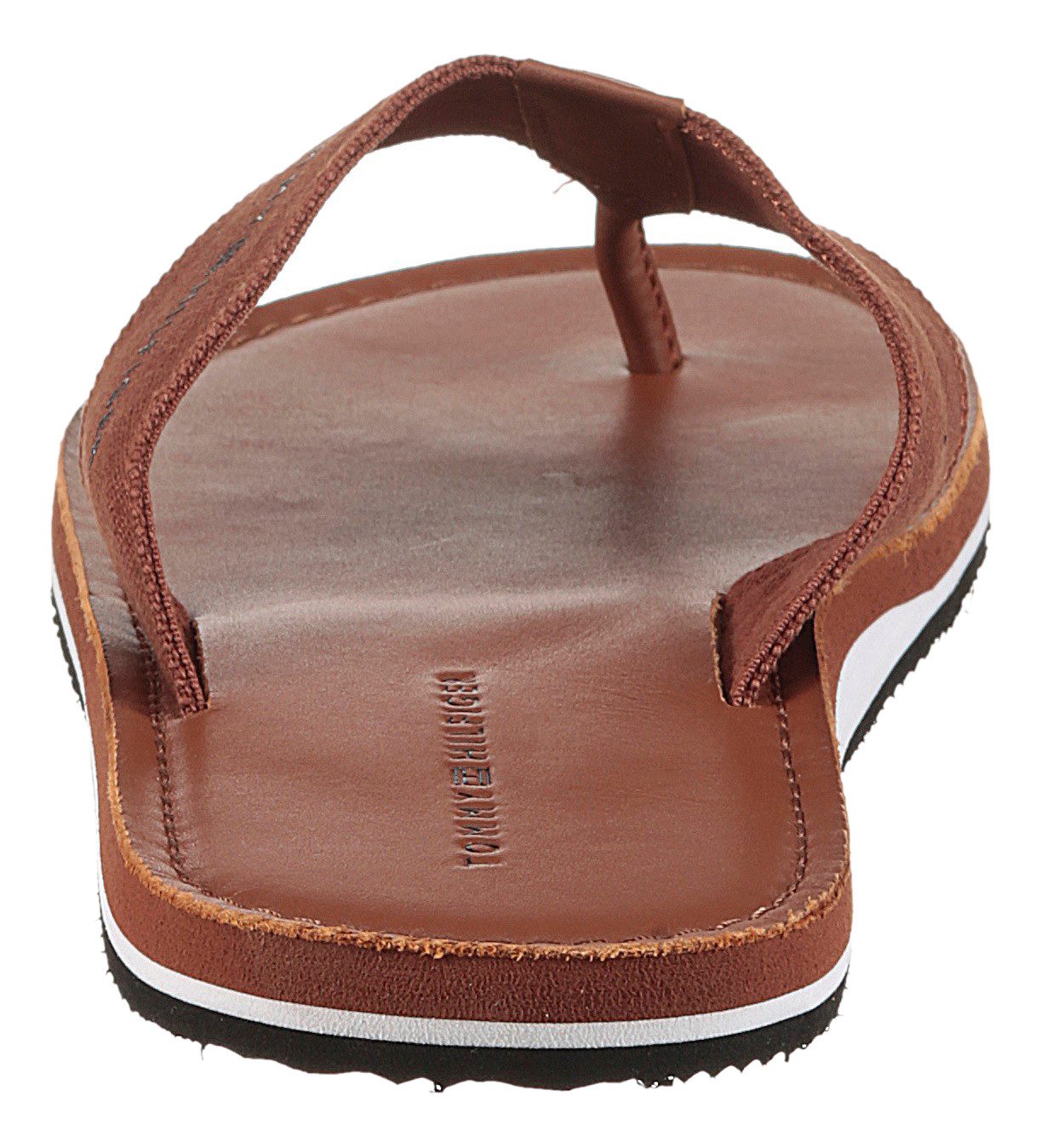 Tommy Hilfiger Teenslippers HILFIGER LEATHER BEACH SANDAL , dianette, zomerschoen, strand schoen met logo