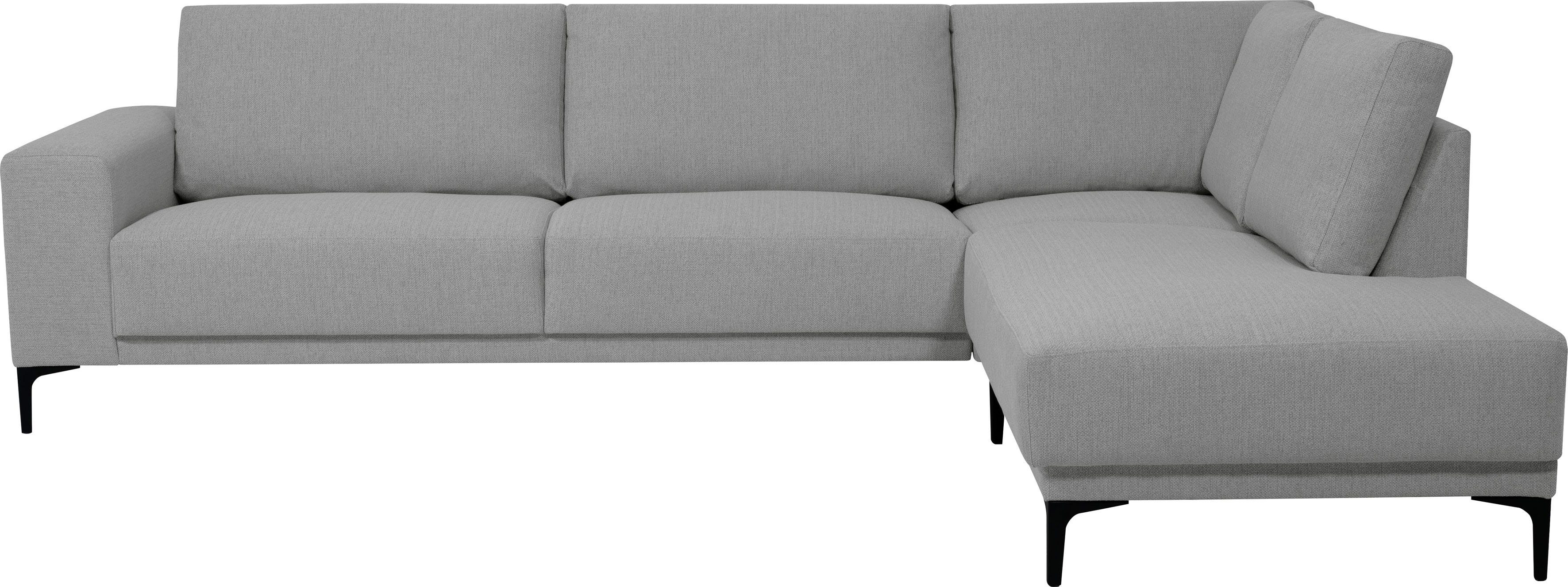 Places of Style Hoekbank Xander, L-model, Breedte 289 cm, geweven stof, soft-touch chenille, zwarte metalen voeten