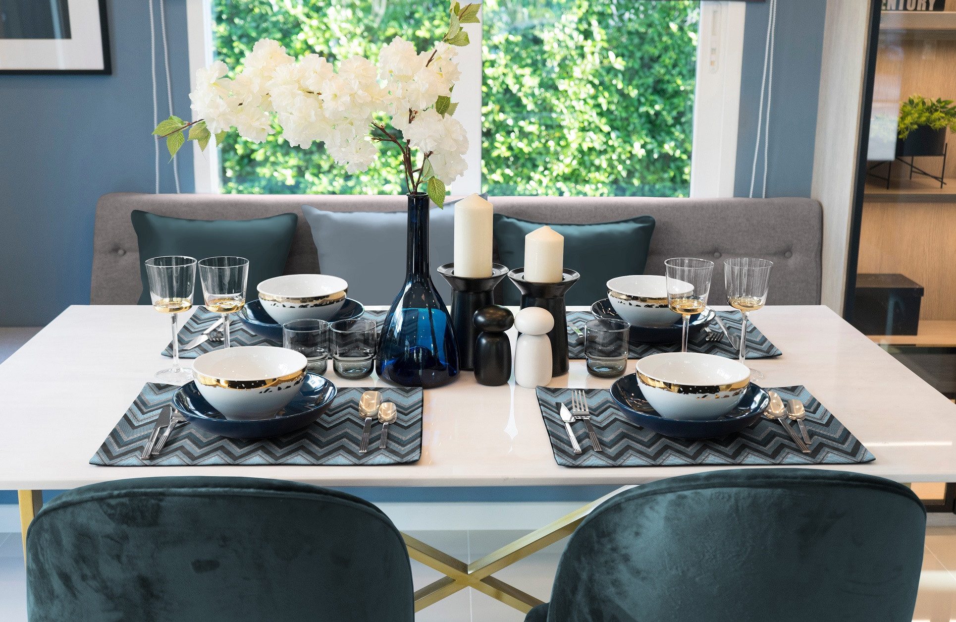 Wirth Set placemats Benewitz (set, 2 stuks) tafelkleden maat 1 (2x 40x35 cm) groen