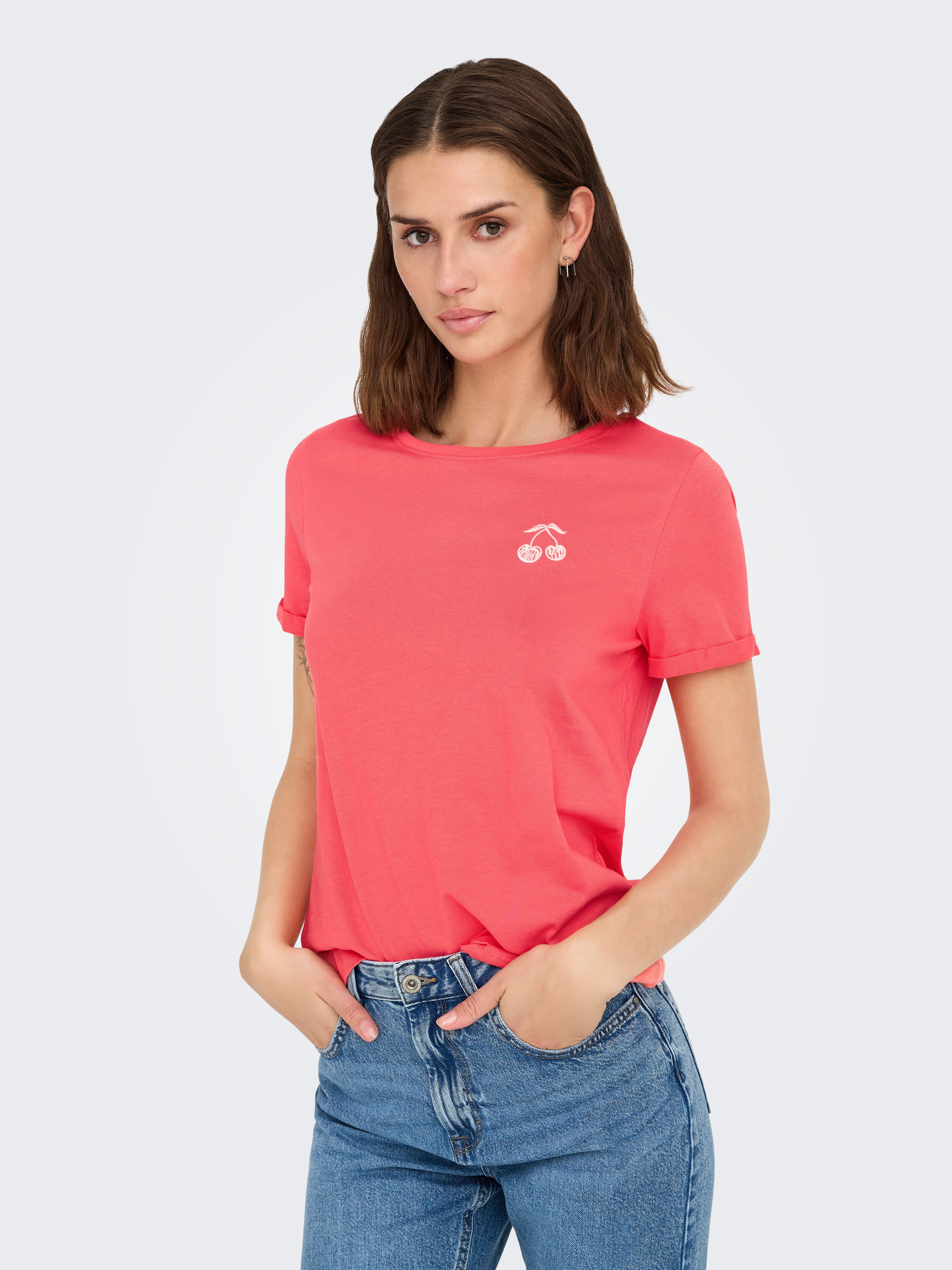 Only Shirt met korte mouwen ONLGITTE LIFE REG S/S TOP BOX CS JRS