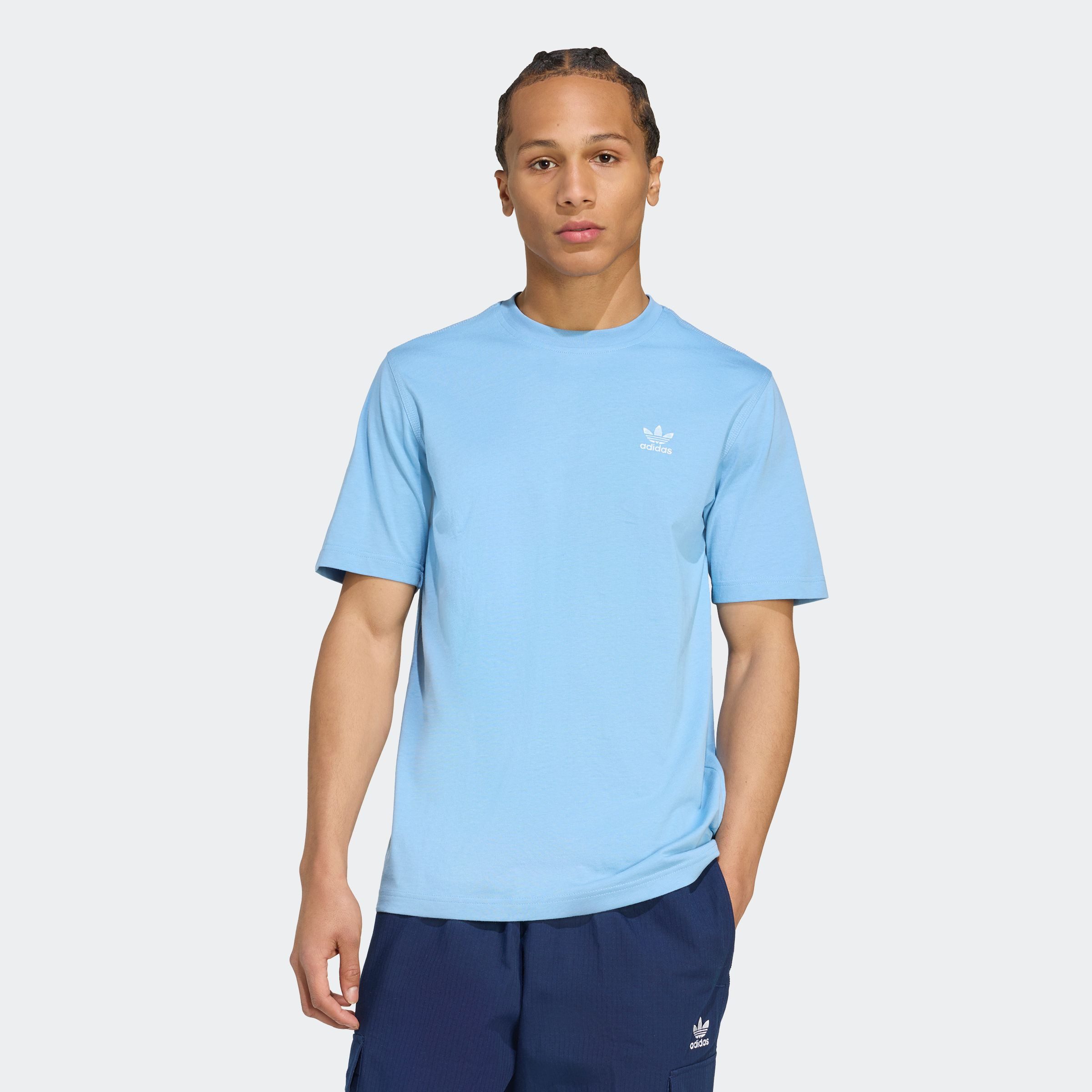 adidas Originals T-shirt TREFOIL ESS TEE drie-strepen essentials shirt met trefoil-logo heren t-shirts maat S blauw