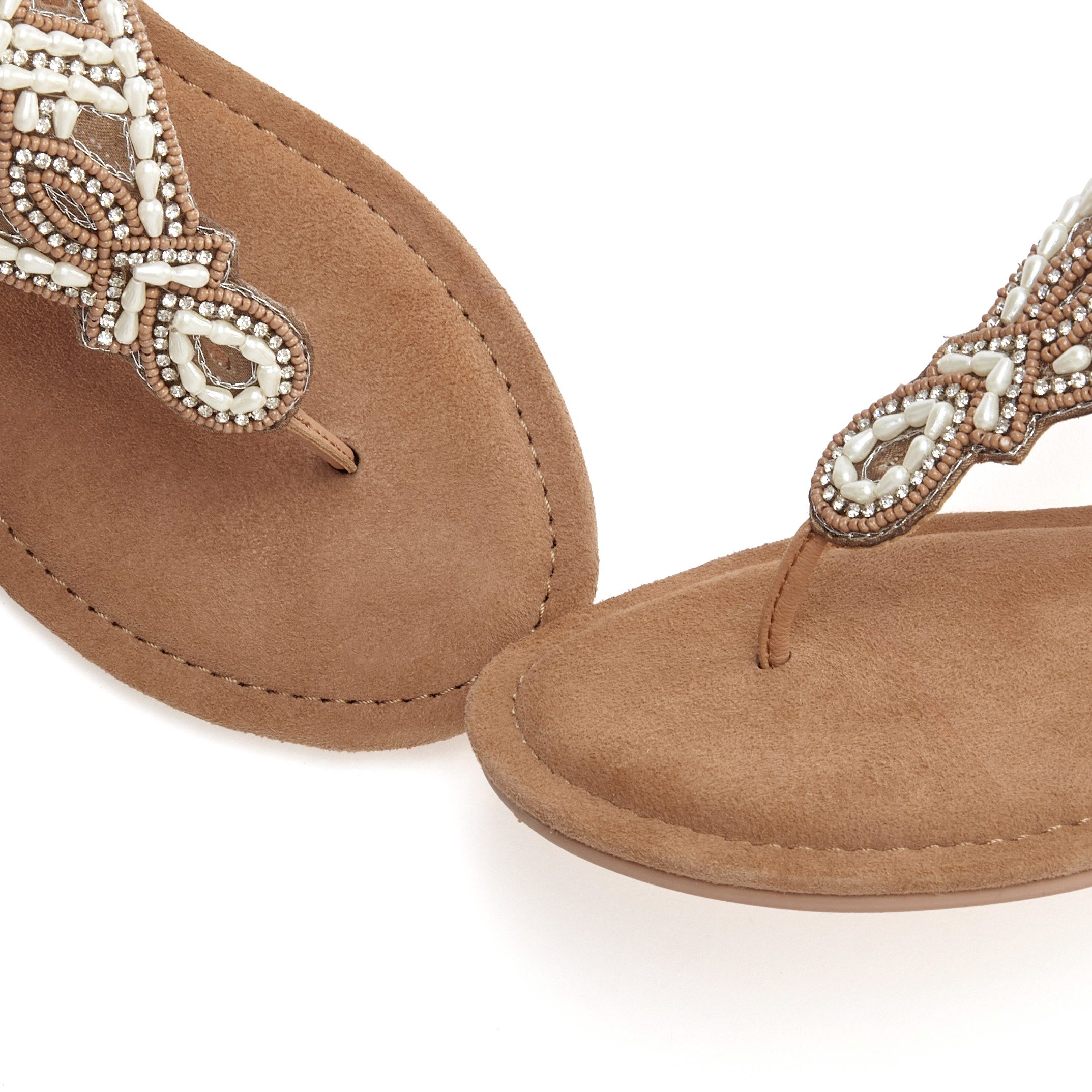 Lascana Teenslippers Sandaal, pantoletten bezet met parels en steentjes