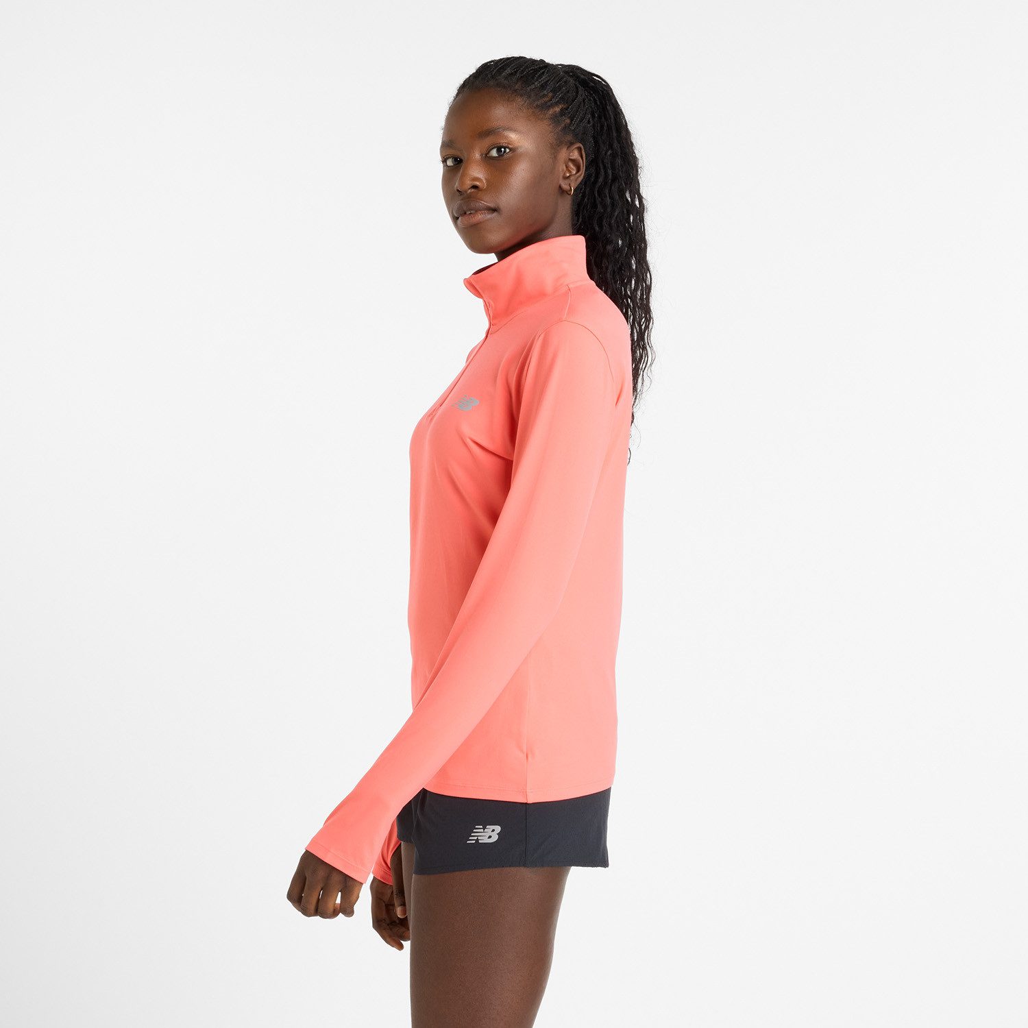 New Balance Runningshirt Sport Essentialspace Dye Quarter Zip PINK TAFFY