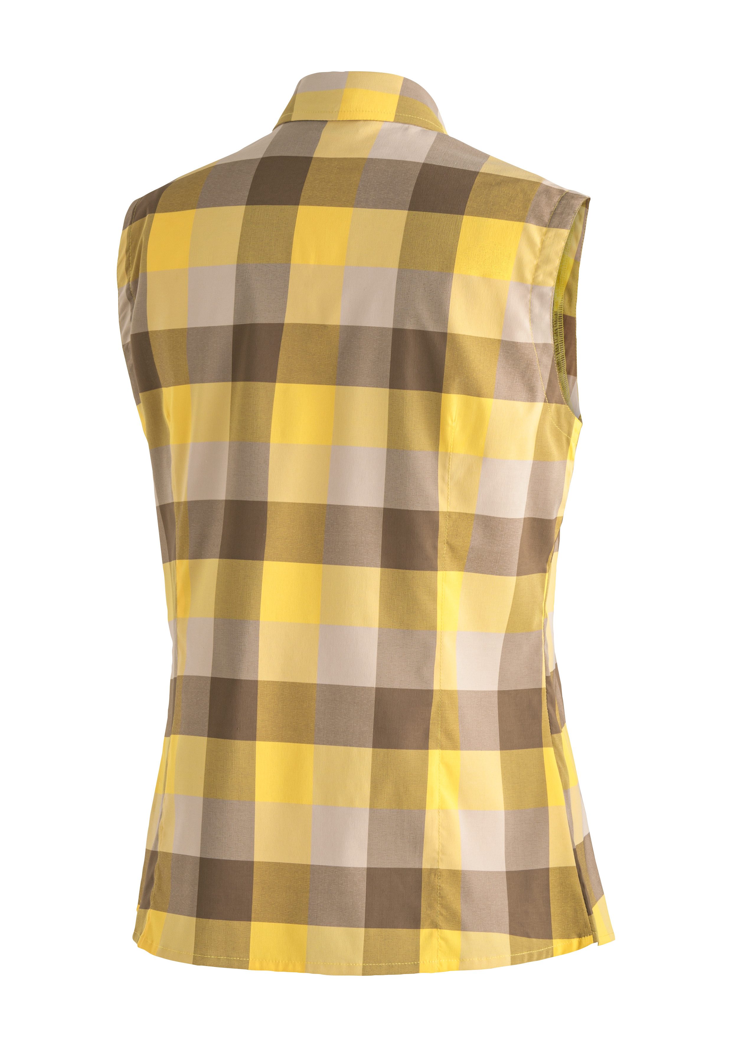 Maier Sports Functionele blouse Sana sleeveless mouwloze damesblouse, ademende geruite blouse